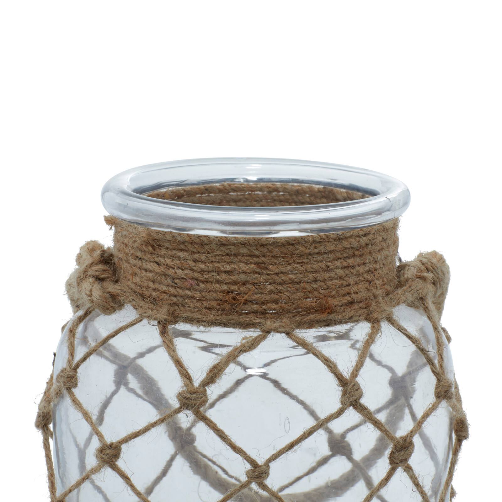8&#x22; Glass Coastal Candle Holder Lantern