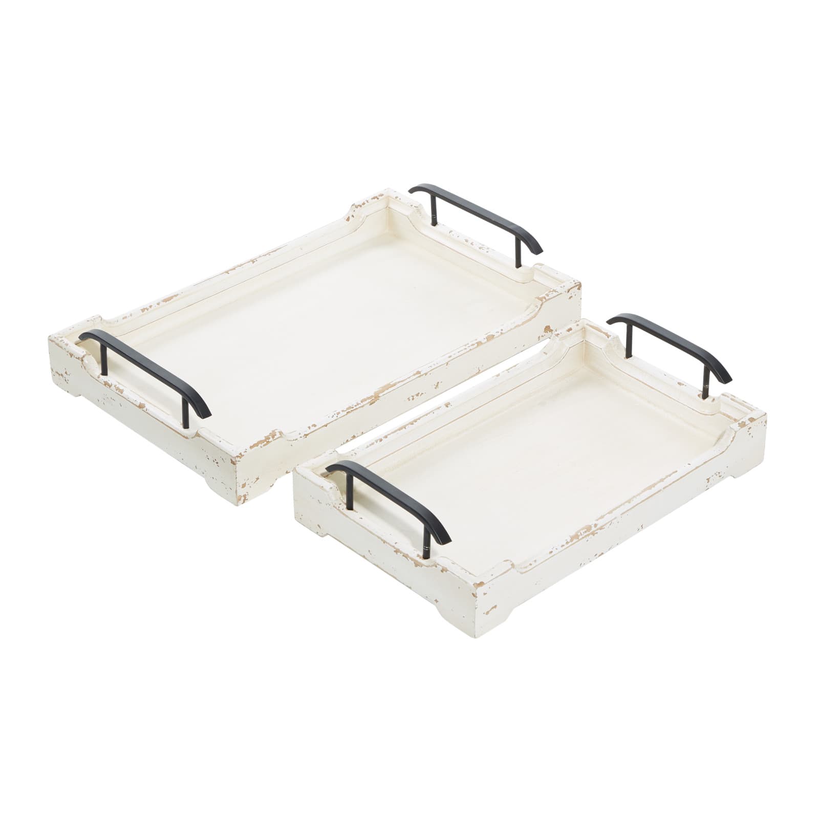 White Wood Traditional Tray Set Michaels