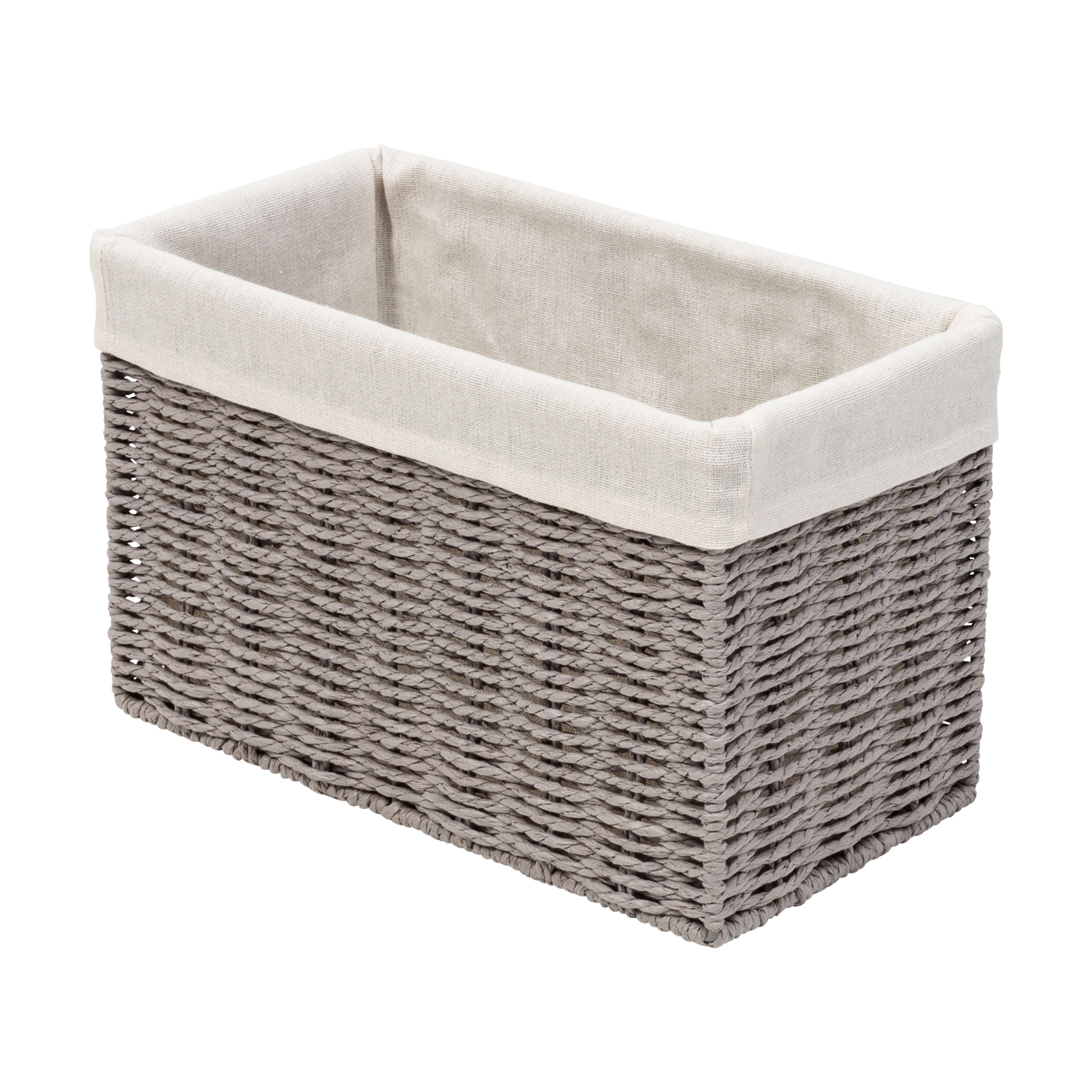 Honey Can Do Gray 7 Piece Twisted Paper Rope Woven Bathroom Storage Basket Set
