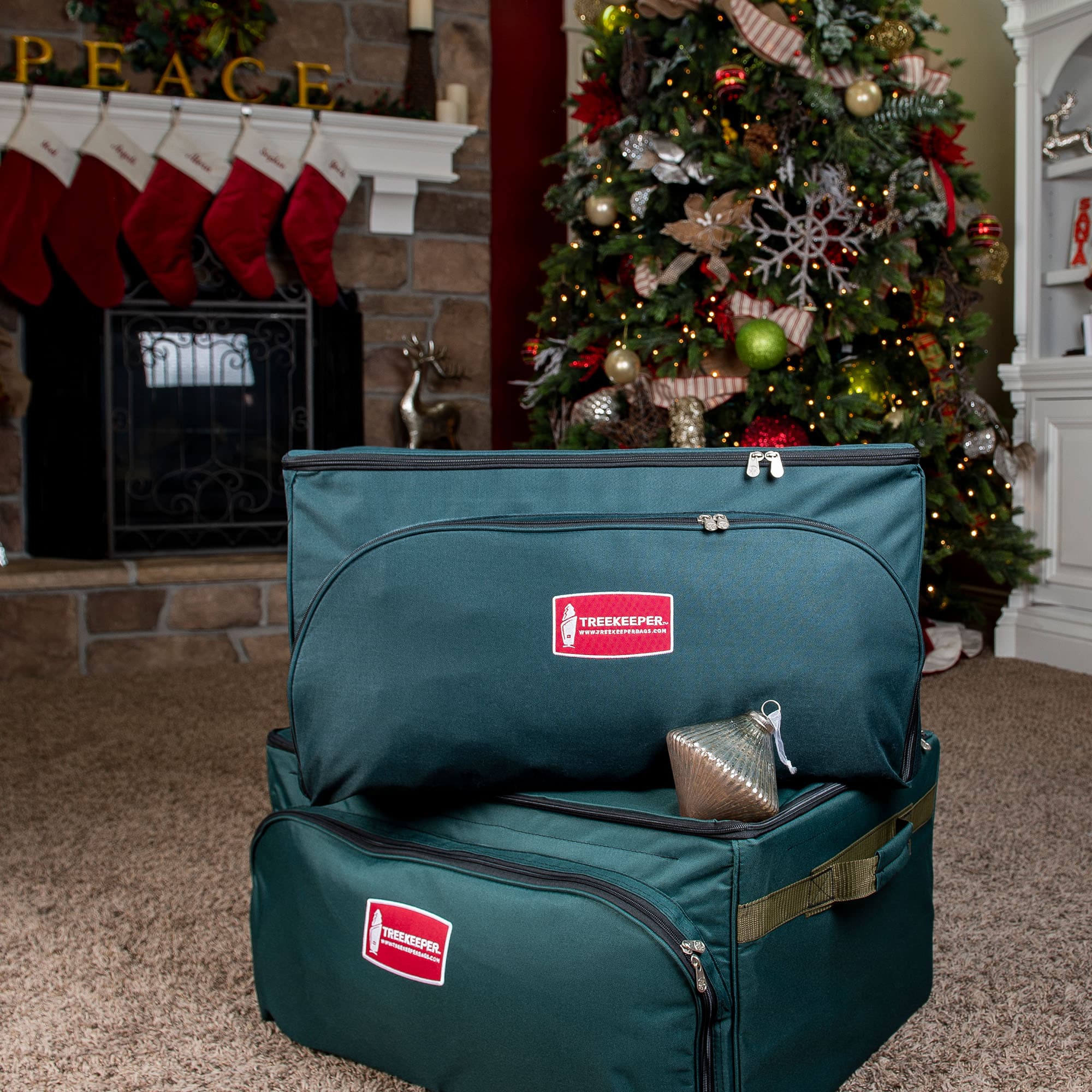 TreeKeeper Christmas Ornament Storage Box with Adjustable Dividers