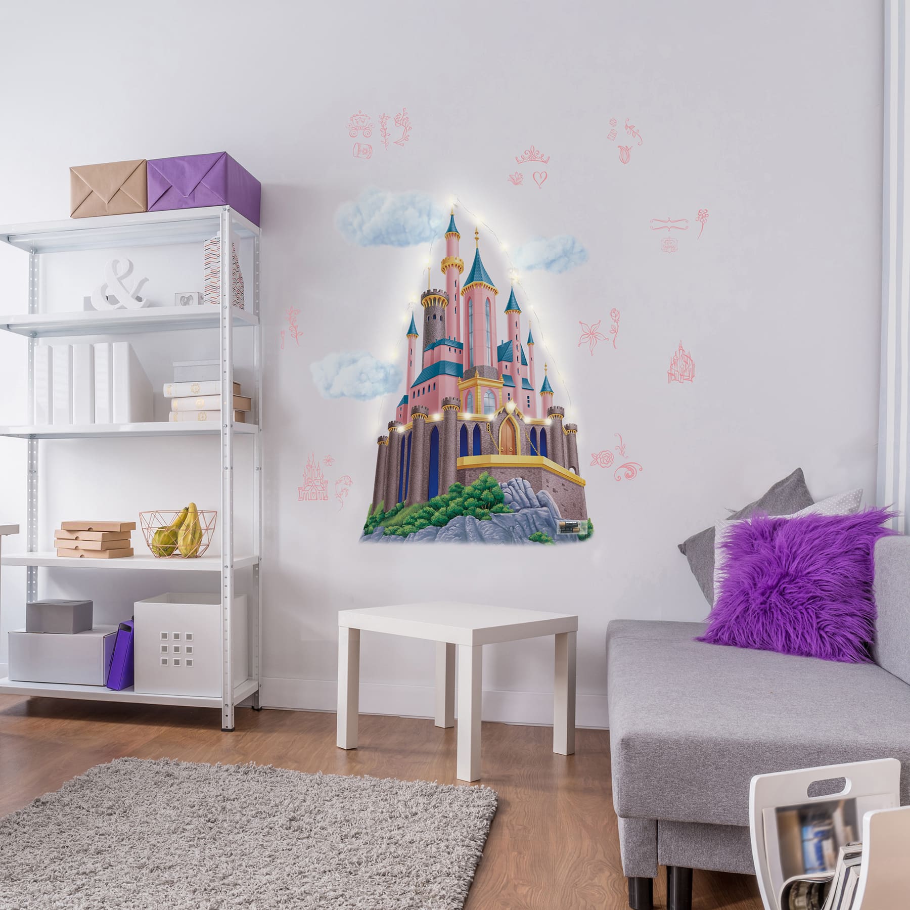 RoomMates Disney® Princess Castle XL Giant Wall Decals with String Lights