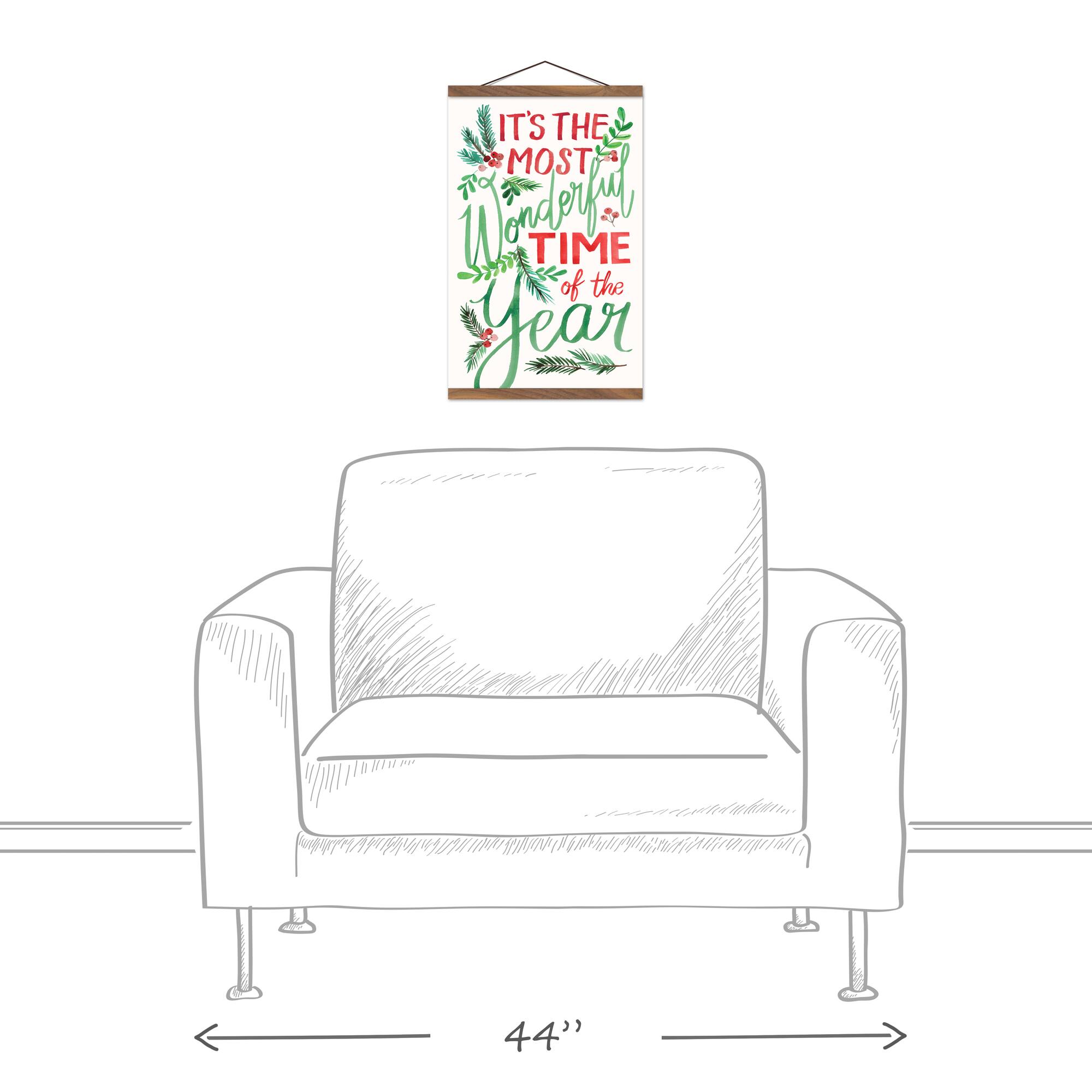 It's the Most Wonderful Time of the Year Teak Hanging Canvas