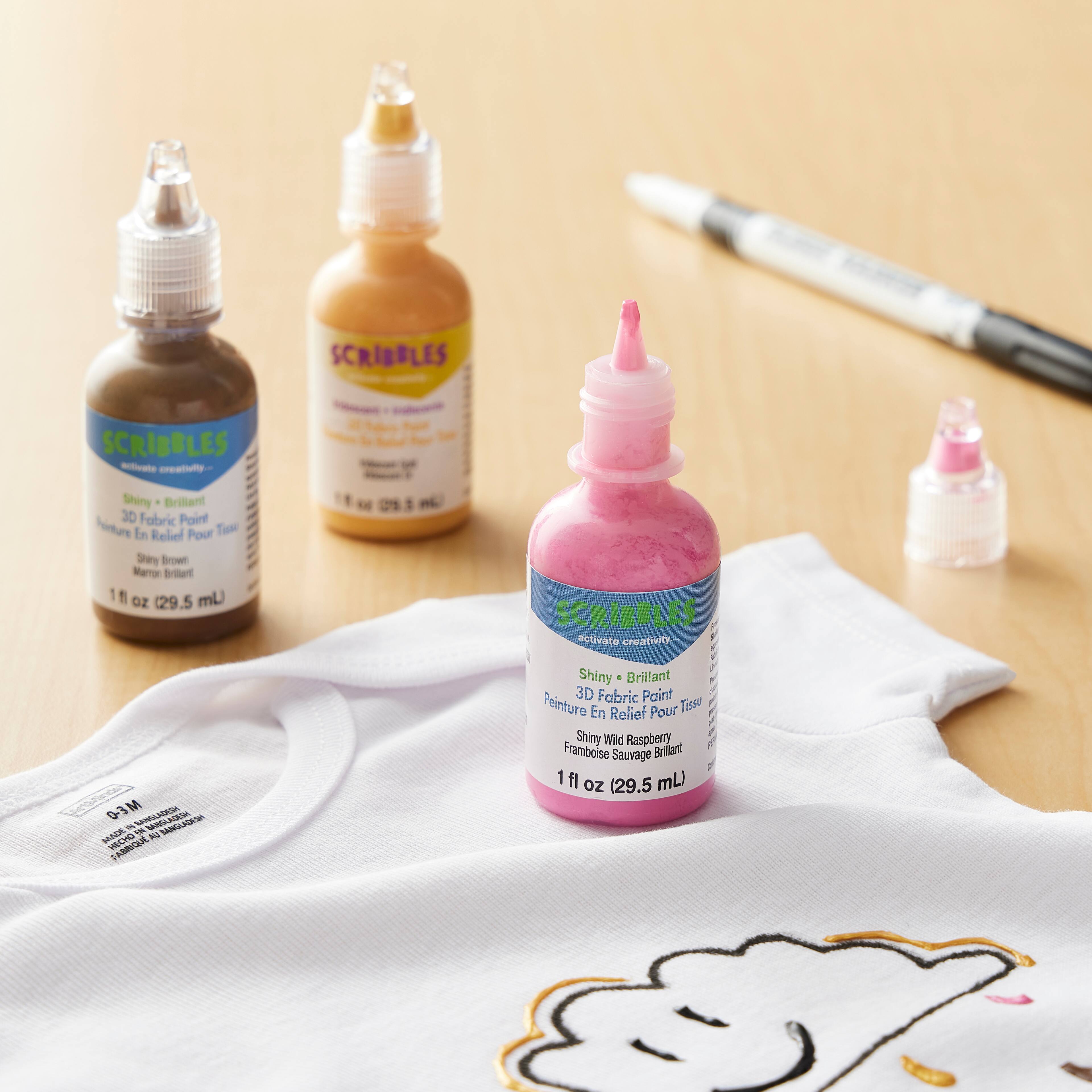 12 Pack: Scribbles® Shiny 3D Fabric Paint