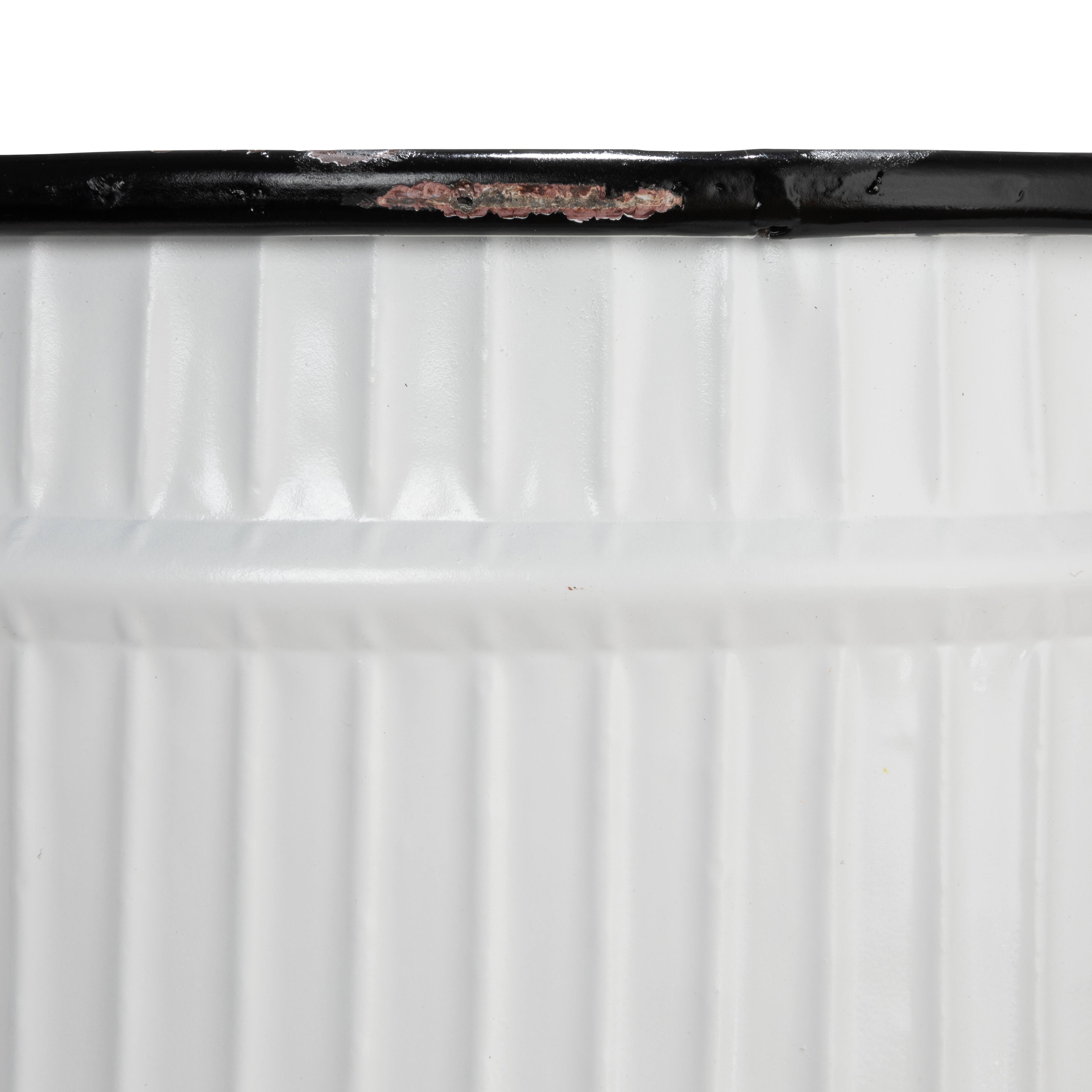 Hello Honey® White & Black Corrugated Metal Planters Set