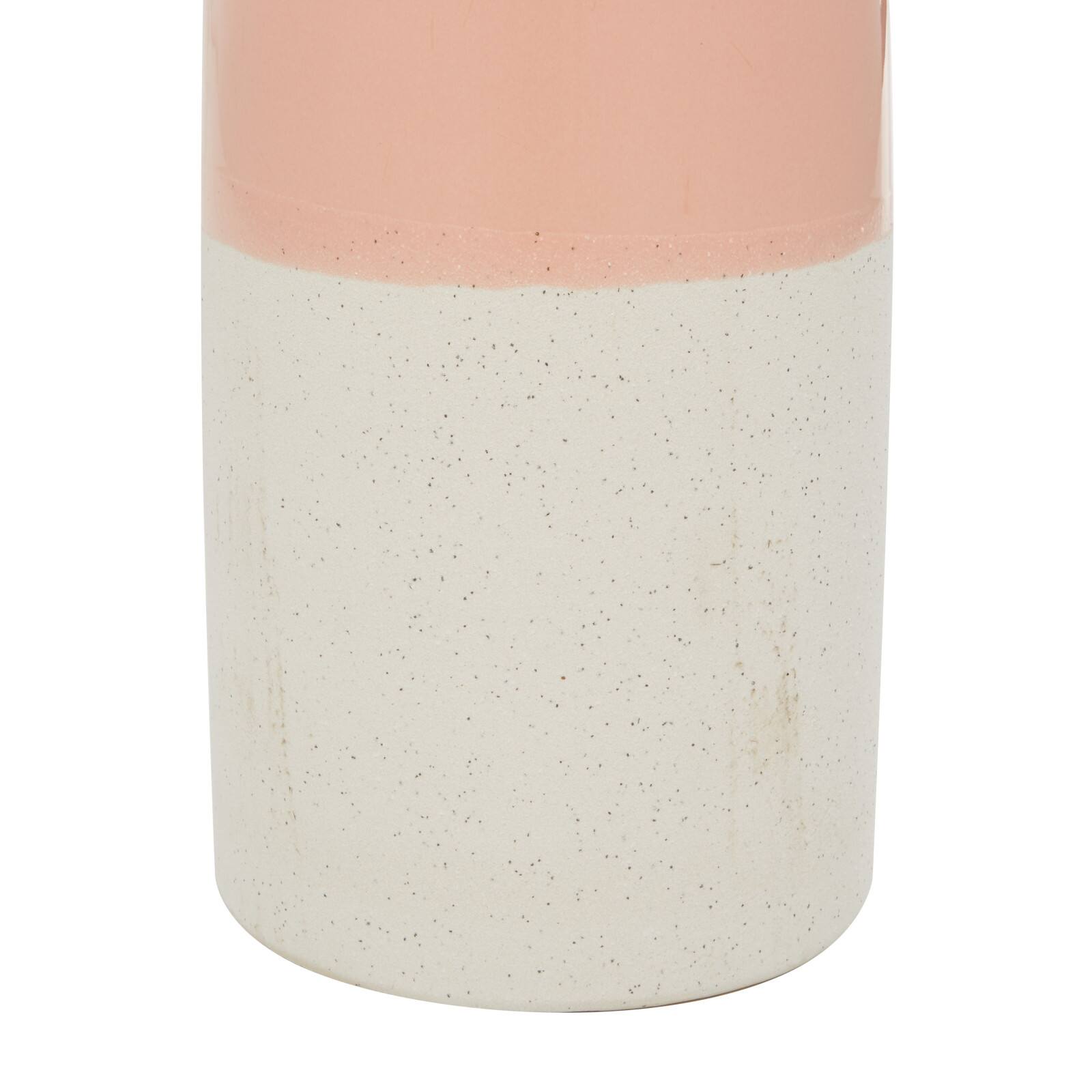 Pink Ceramic Modern Vase, 11&#x22; x 5&#x22; x 5&#x22;