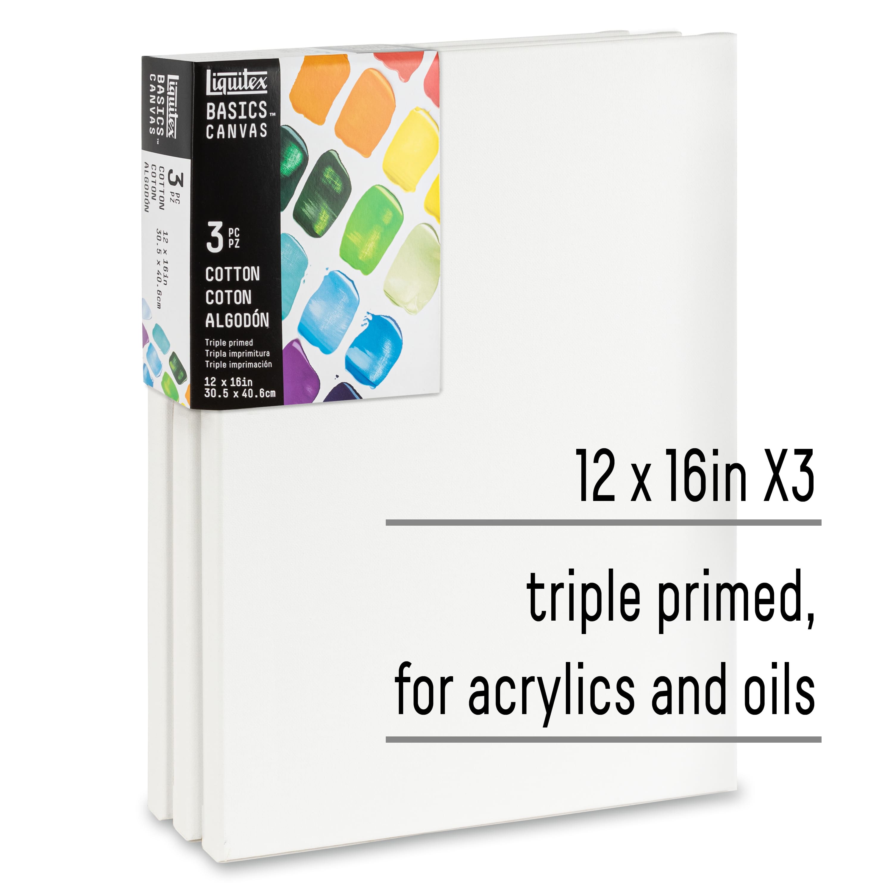 Liquitex&#xAE; BASICS&#xAE; 3 Pack Cotton Canvas Pack