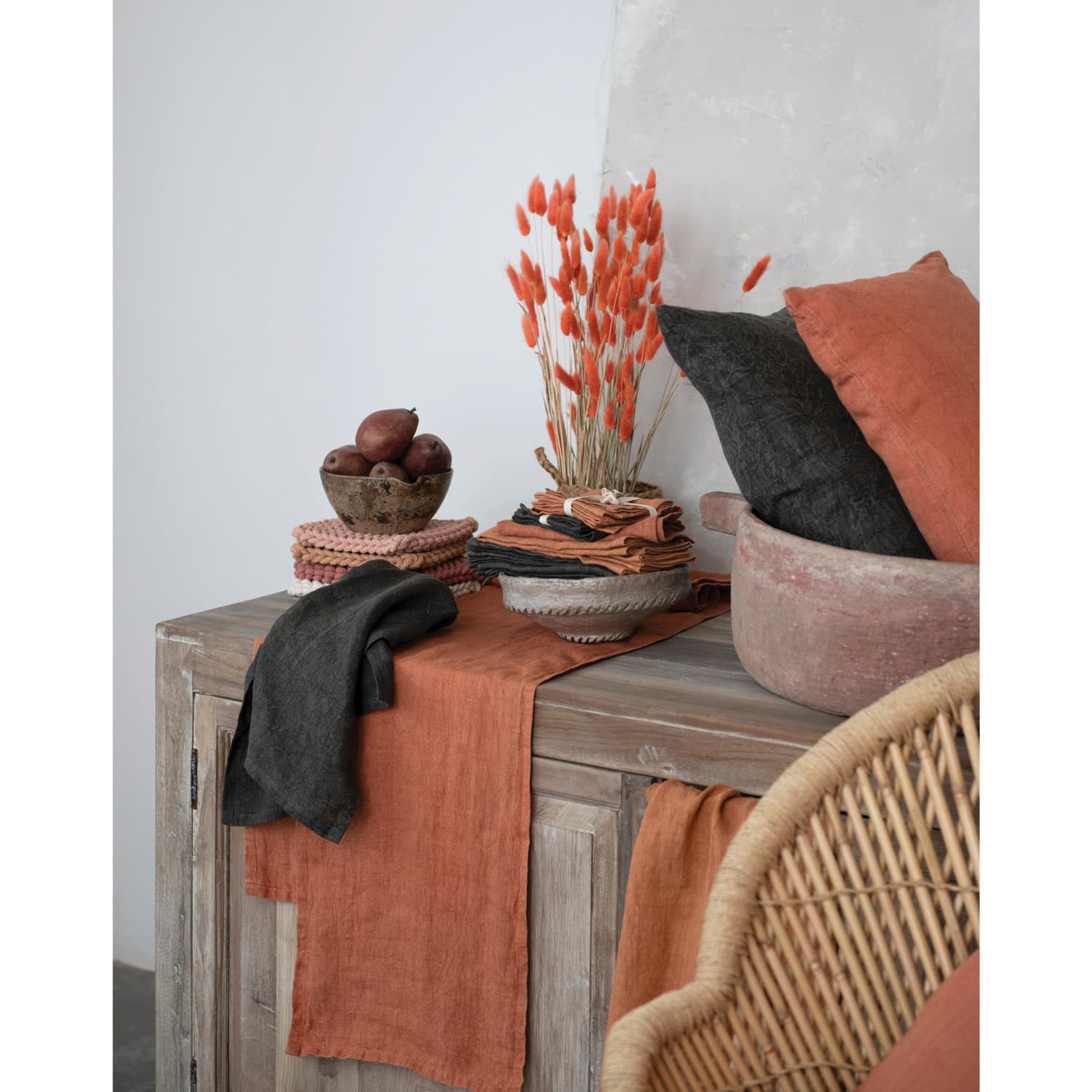 Hello Honey&#xAE; 108&#x22; Stonewashed Linen Table Runner