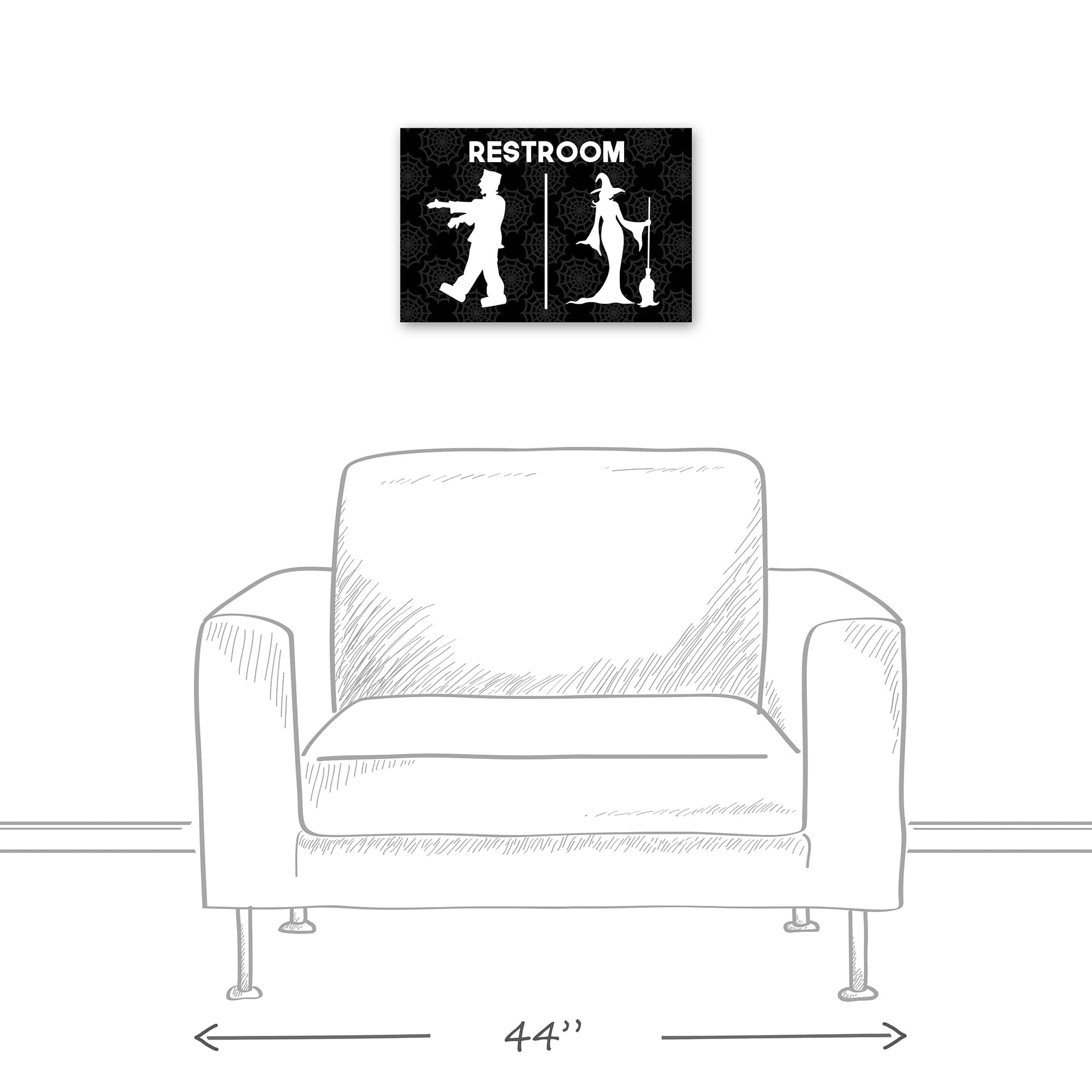 Halloween Restroom Canvas Wall Art