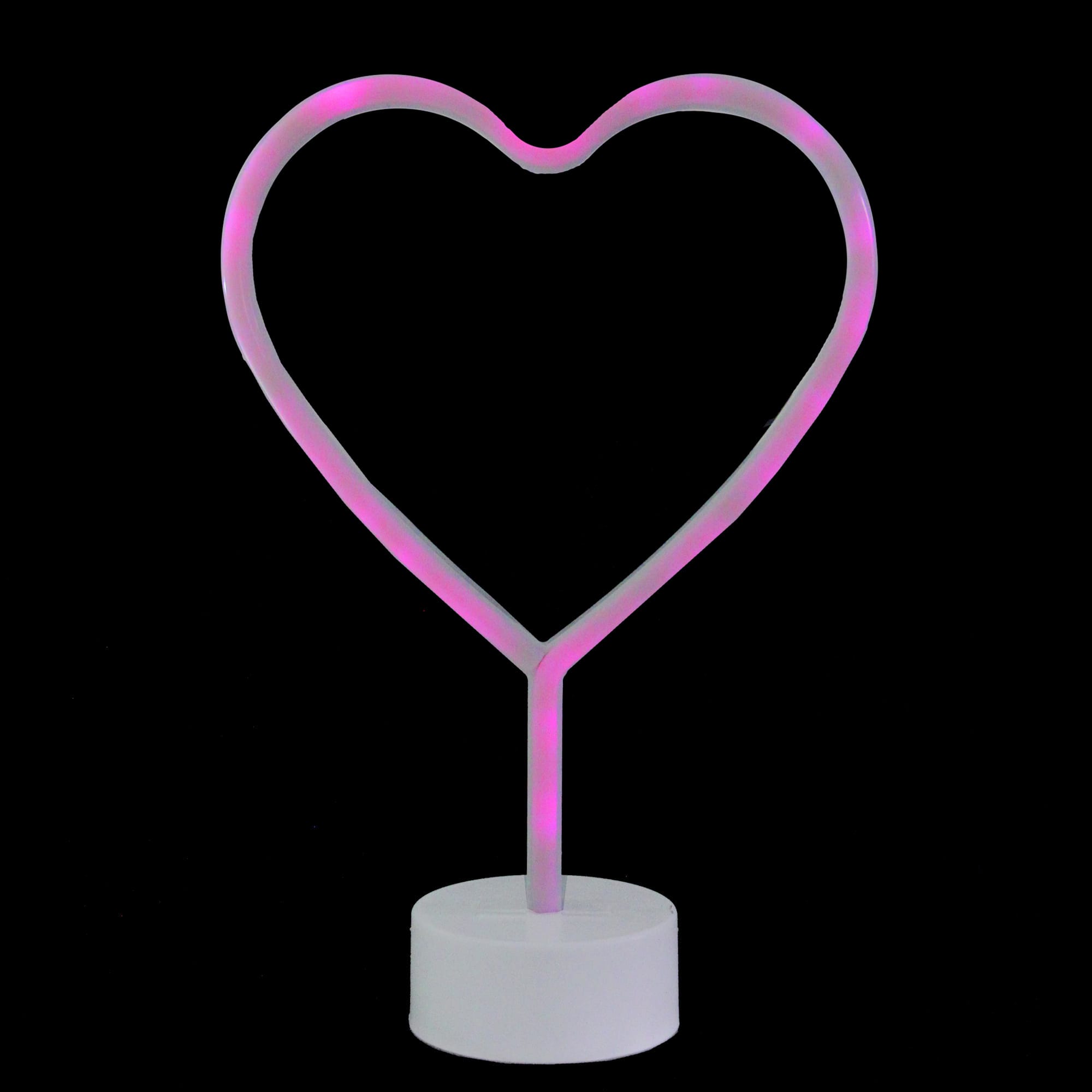 11.5&#x22; Pink Heart LED Neon Style Valentine&#x27;s Day Table Sign