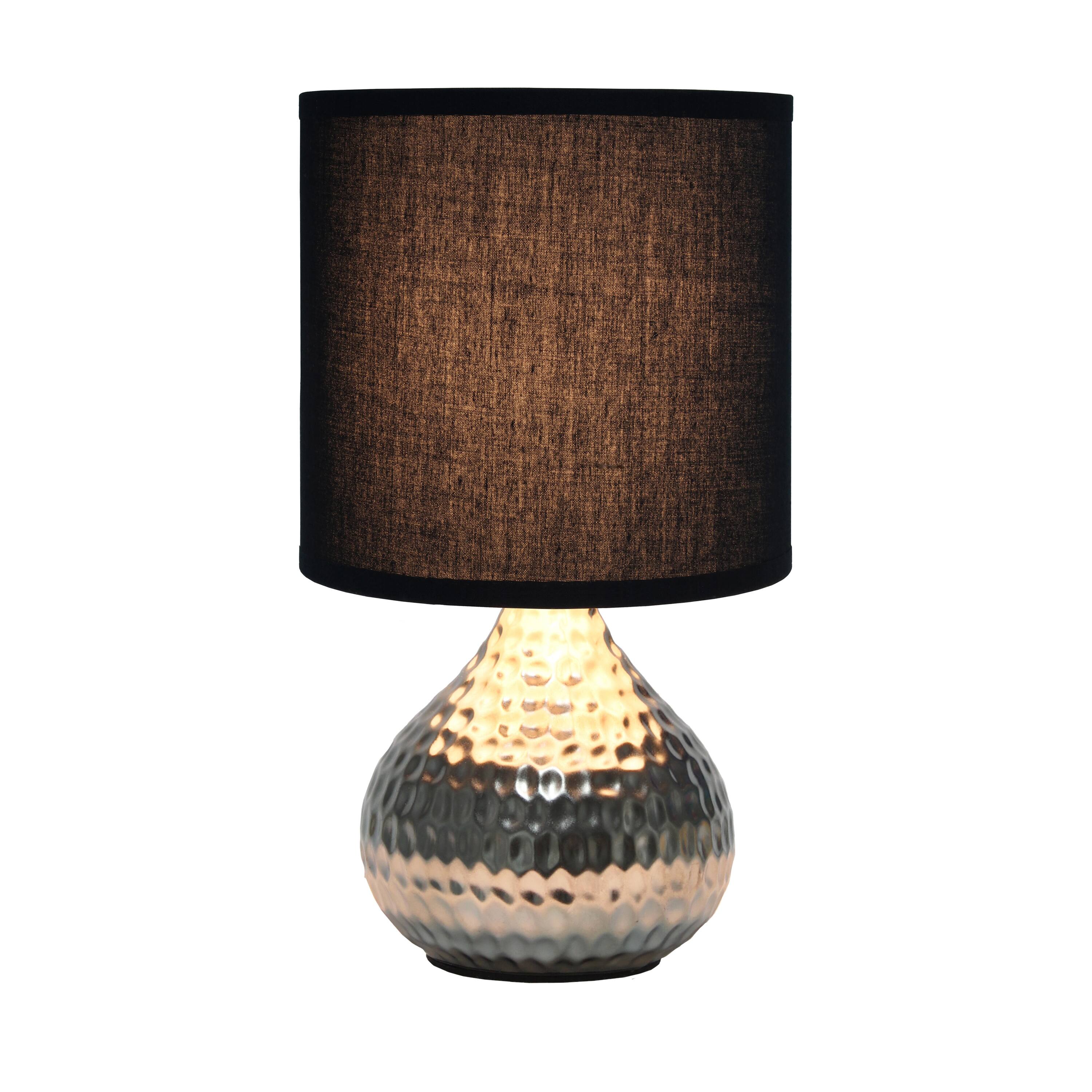 Simple Designs Hammered Silver Table Lamp