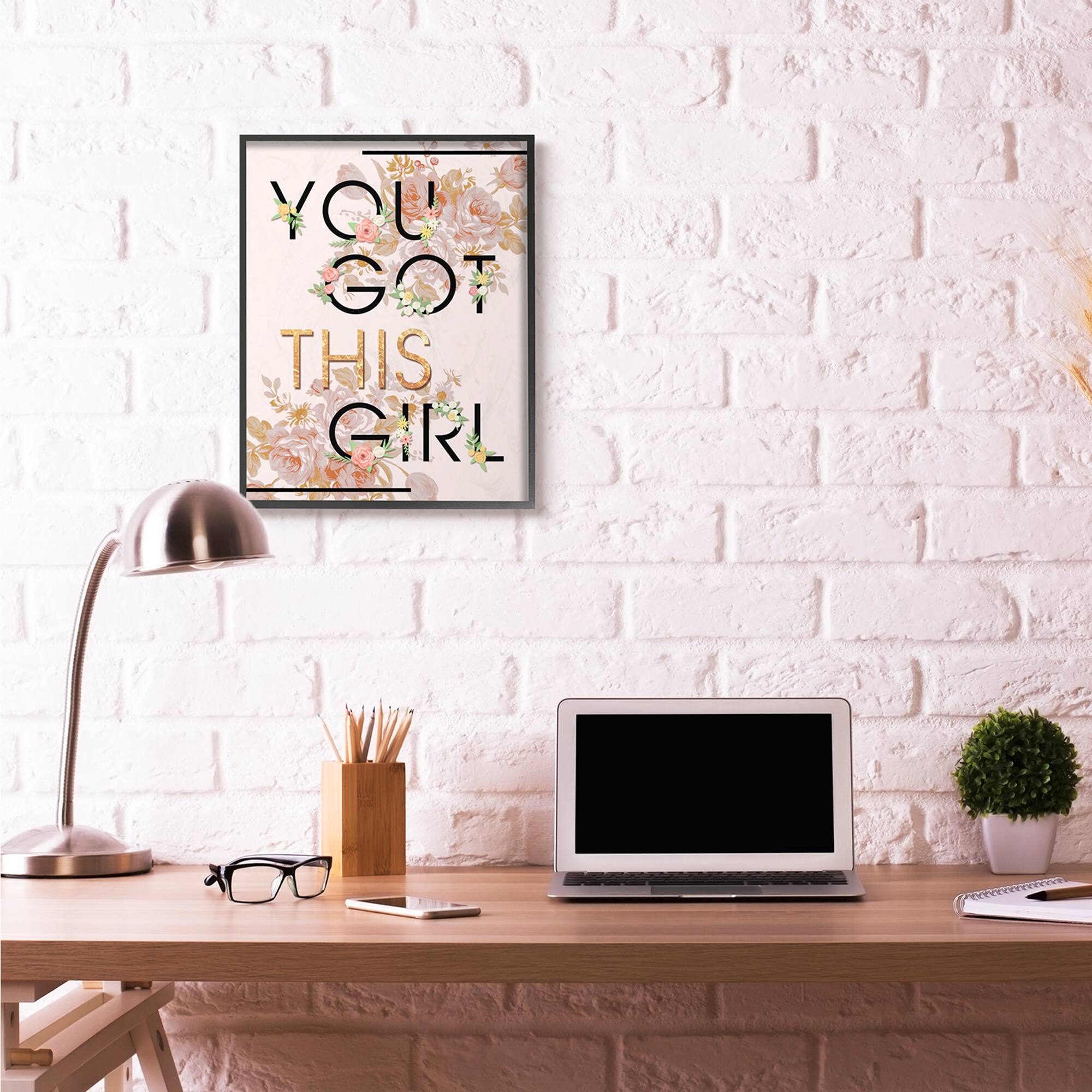 Stupell Industries Glam Pink & Gold You Got This Girl Framed Wall Art