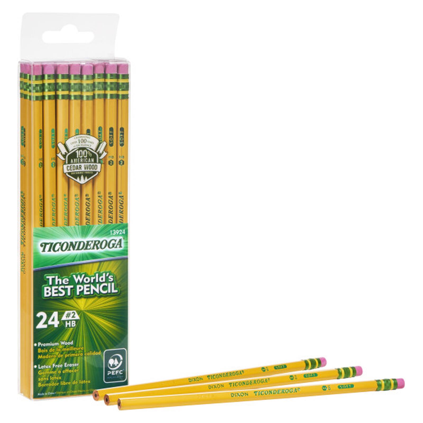 Ticonderoga&#xAE; #2 Soft Yellow Unsharpened Pencils, 2 Packs of 24