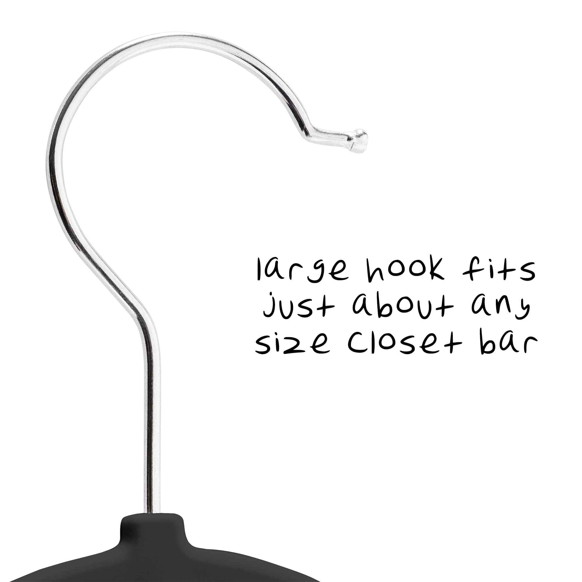 Honey Can Do Black Non-Slip Rubberized Suit Hangers, 50ct.