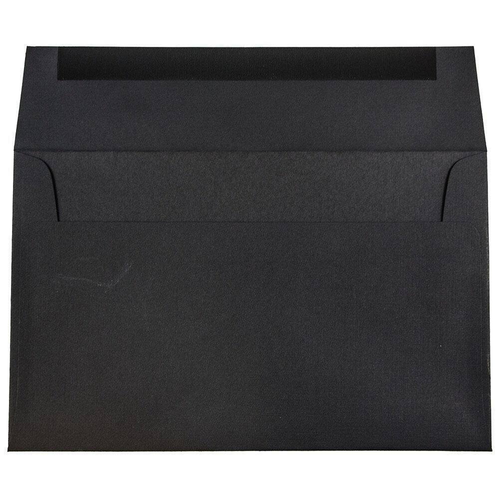 JAM Paper A10 Black Linen Recycled Invitation Envelopes