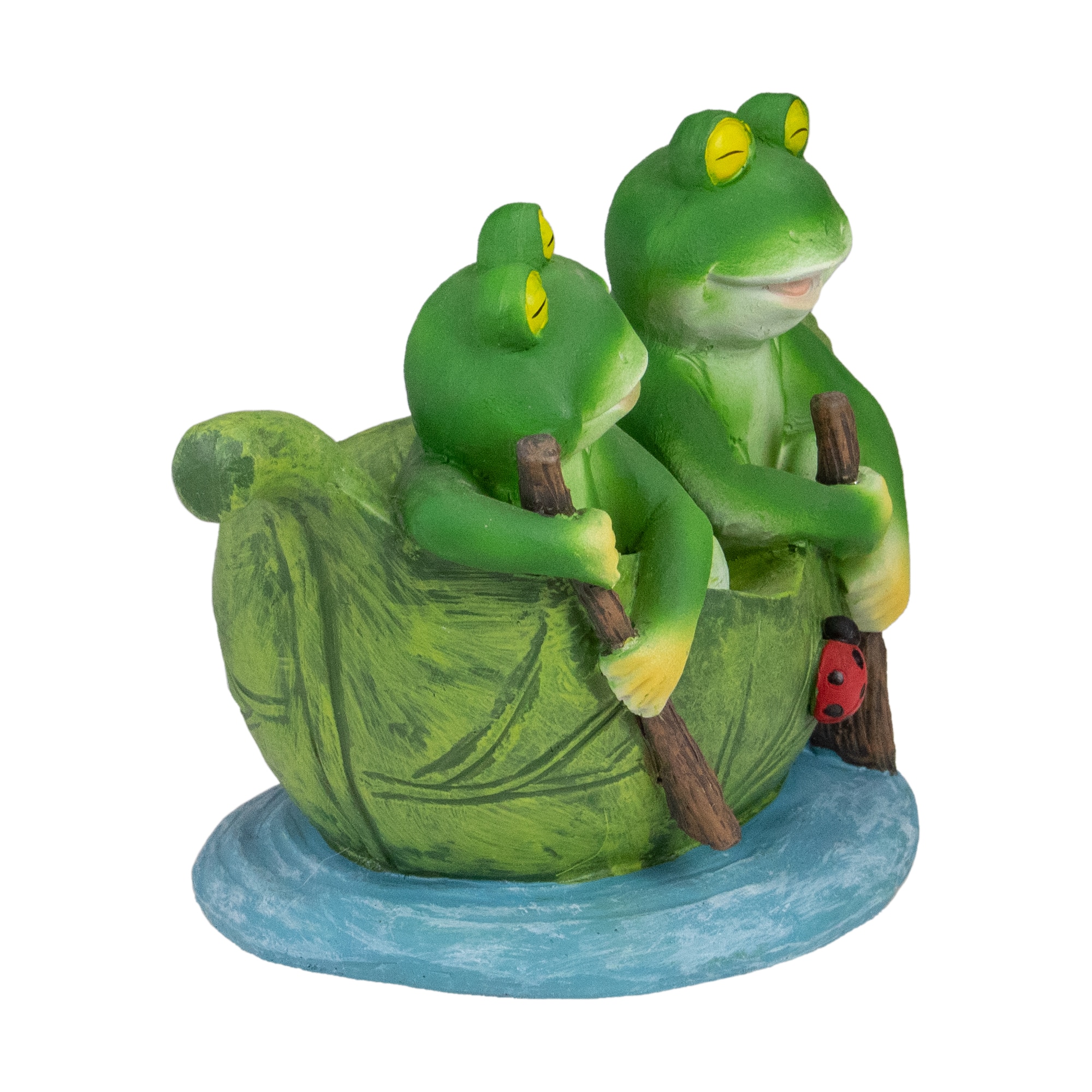 10" Green Frogs in a Lily Pad Outdoor Garden Statue