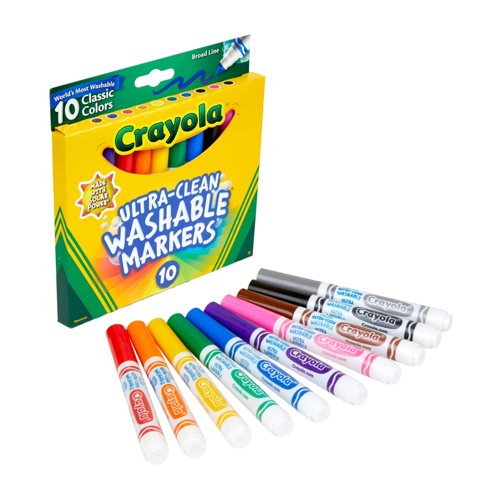 Crayola Markers, Broad Line Washable 10 ct - Window Writers - Conical  Marker Point Style - 10 / Pack - Mills
