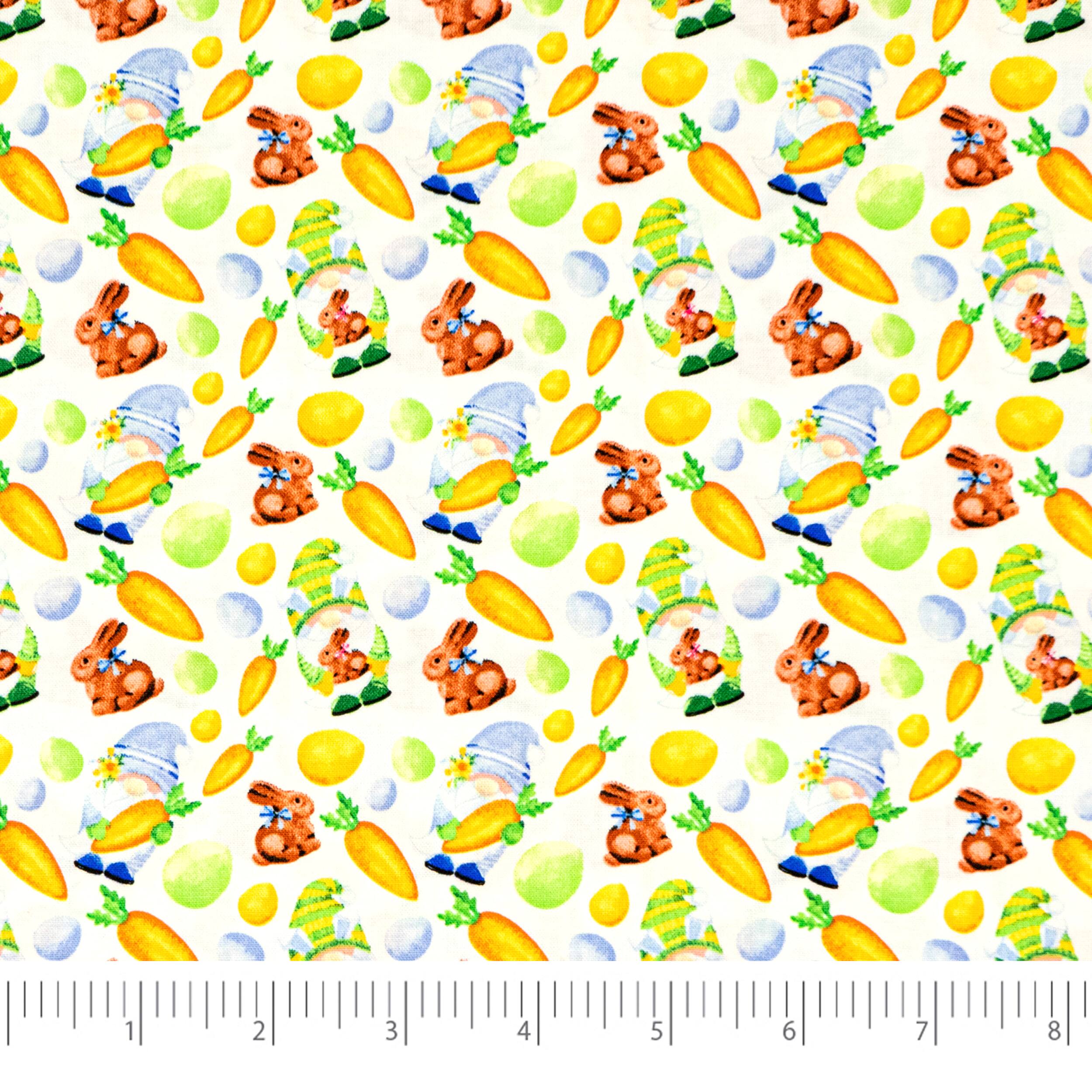 SINGER Easter Bunny Gnomes Cotton Fabric
