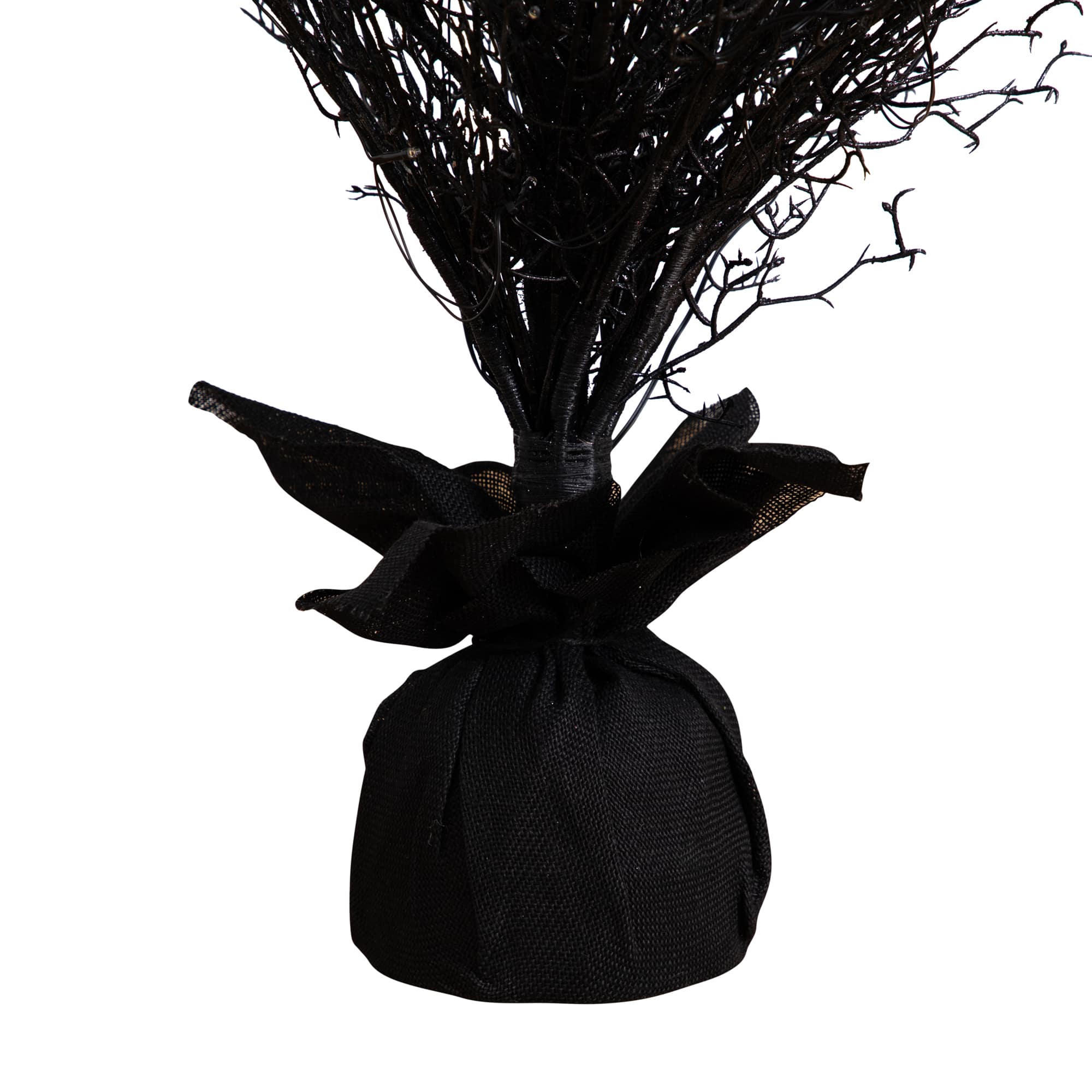 5ft. Pre-Lit LED Halloween Black Twig Artificial Fall Tree in Burlap Planter