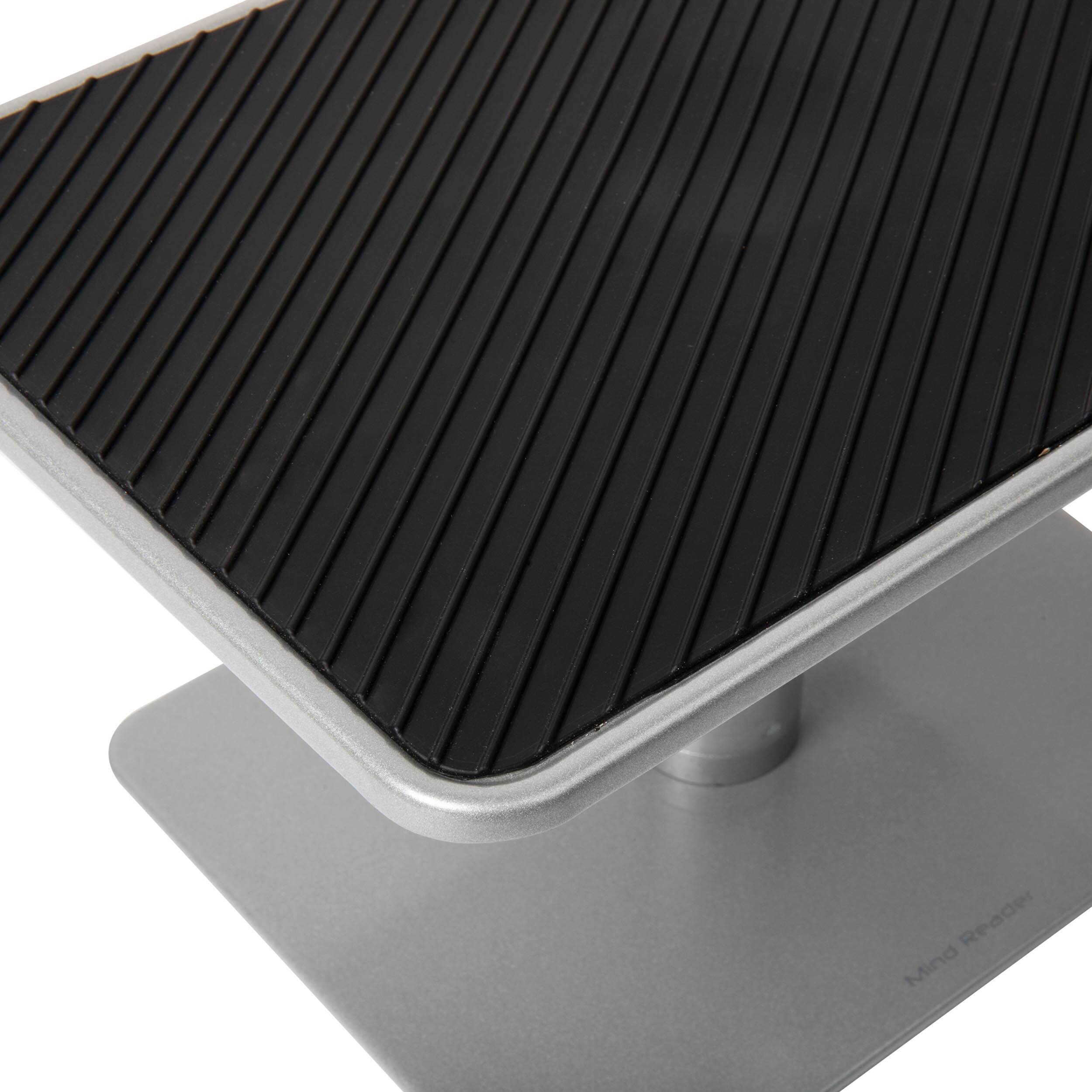 Mind Reader Silver & Black Metal Table Top Adjustable Laptop & Monitor Riser