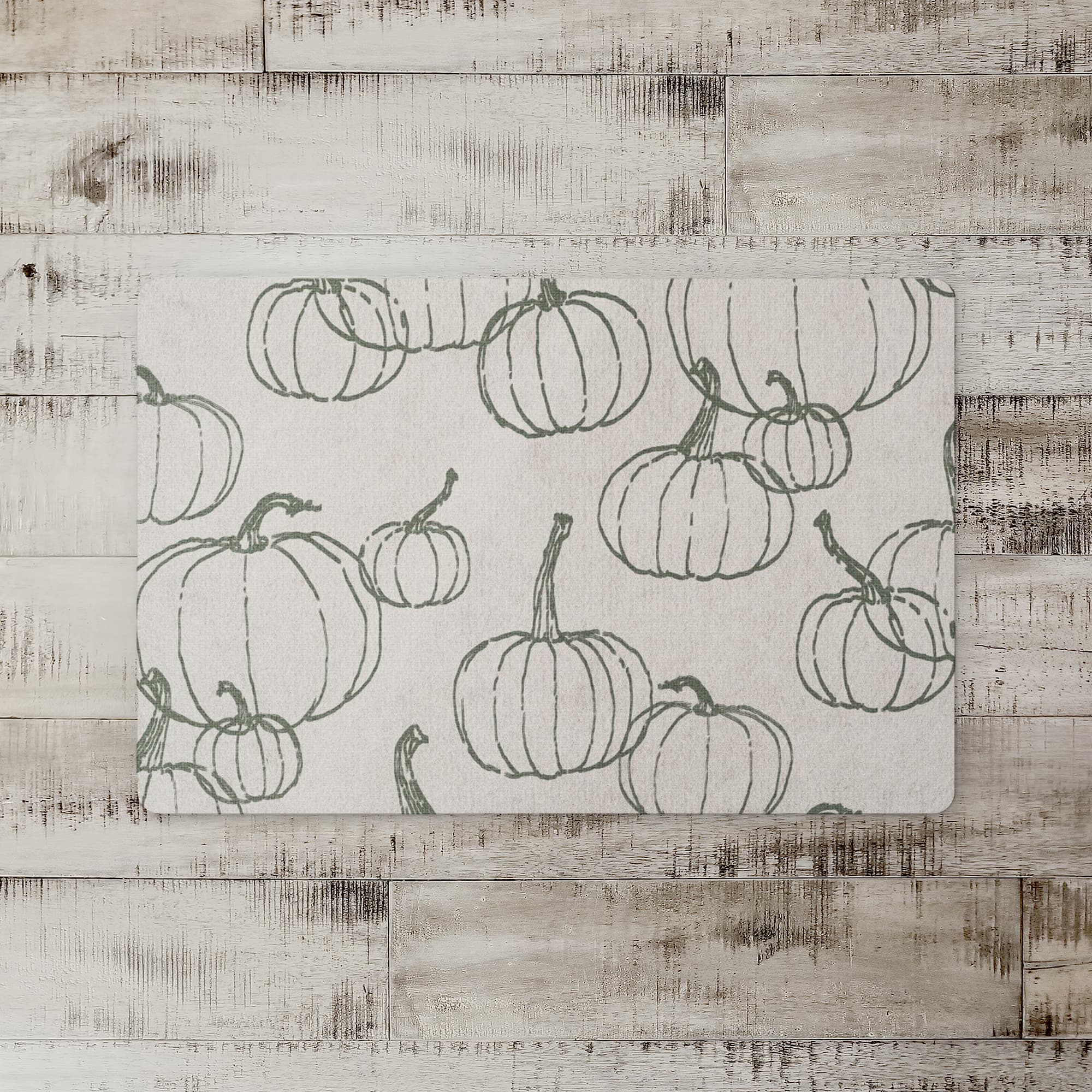 Gray Multi Pumpkin Pattern Floor Mat