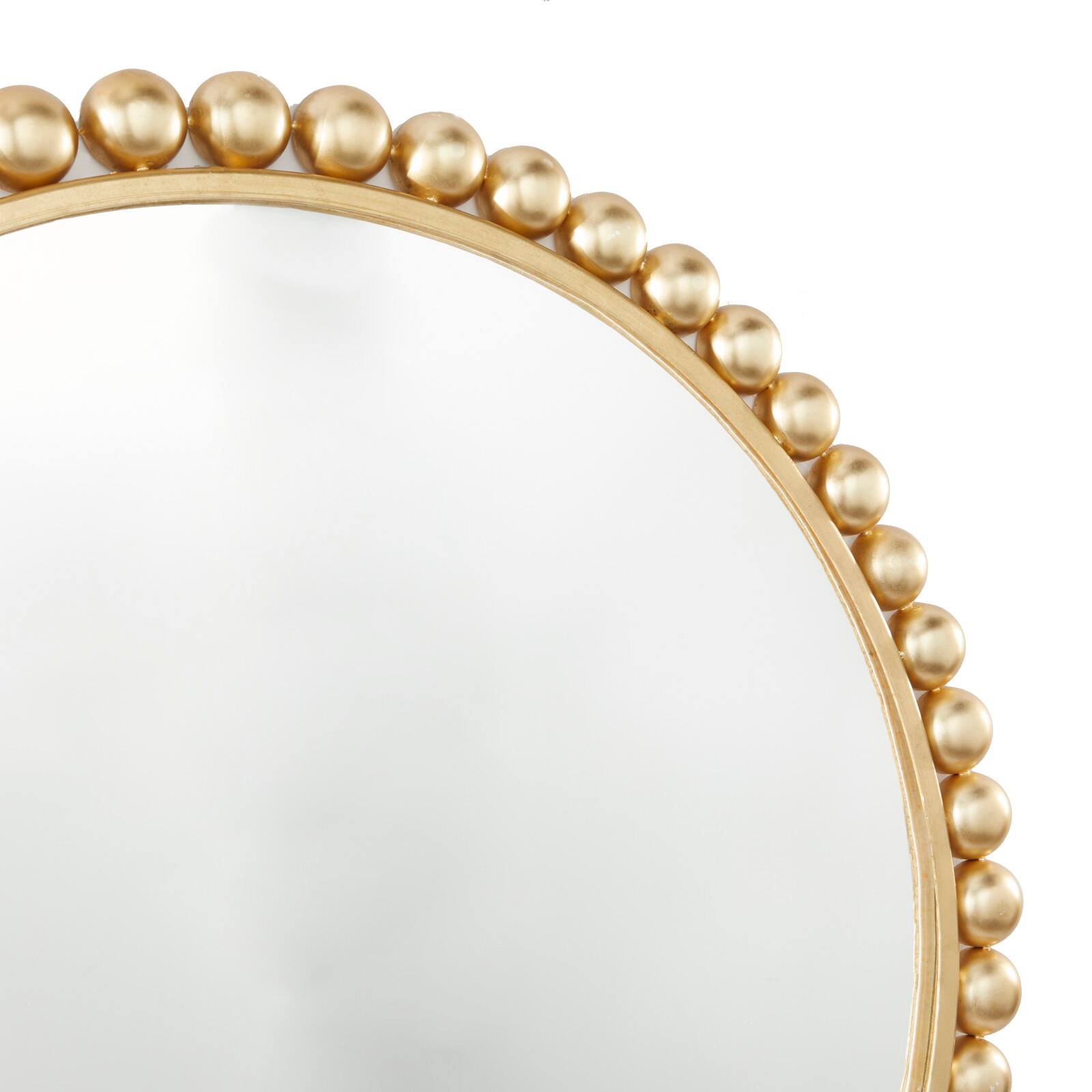 CosmoLiving by Cosmopolitan Gold Metal Wall Mirror with Bead Detailing 36&#x22; x 1&#x22; x 36&#x22;