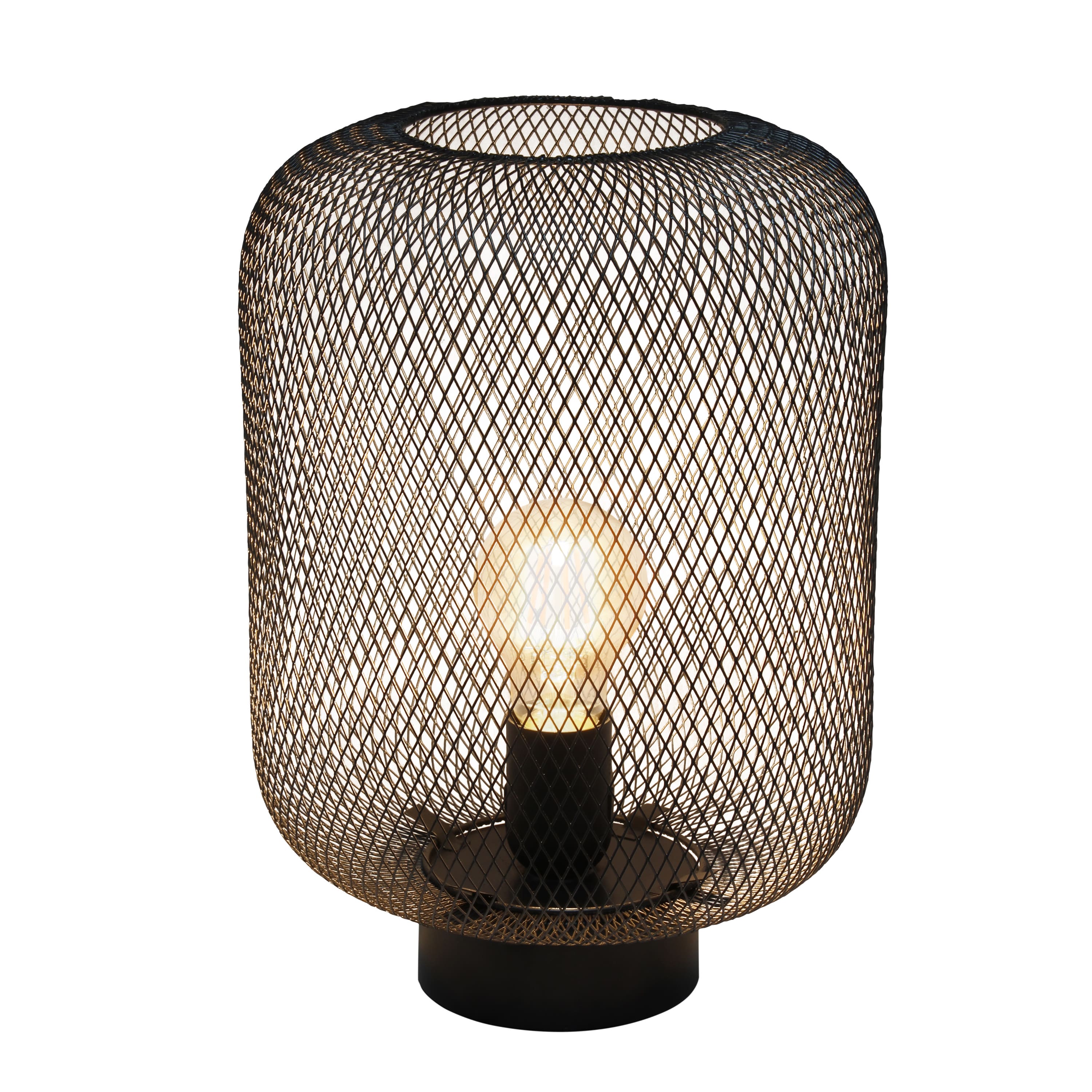 Simple Designs 12" Metal Mesh Industrial Table Lamp