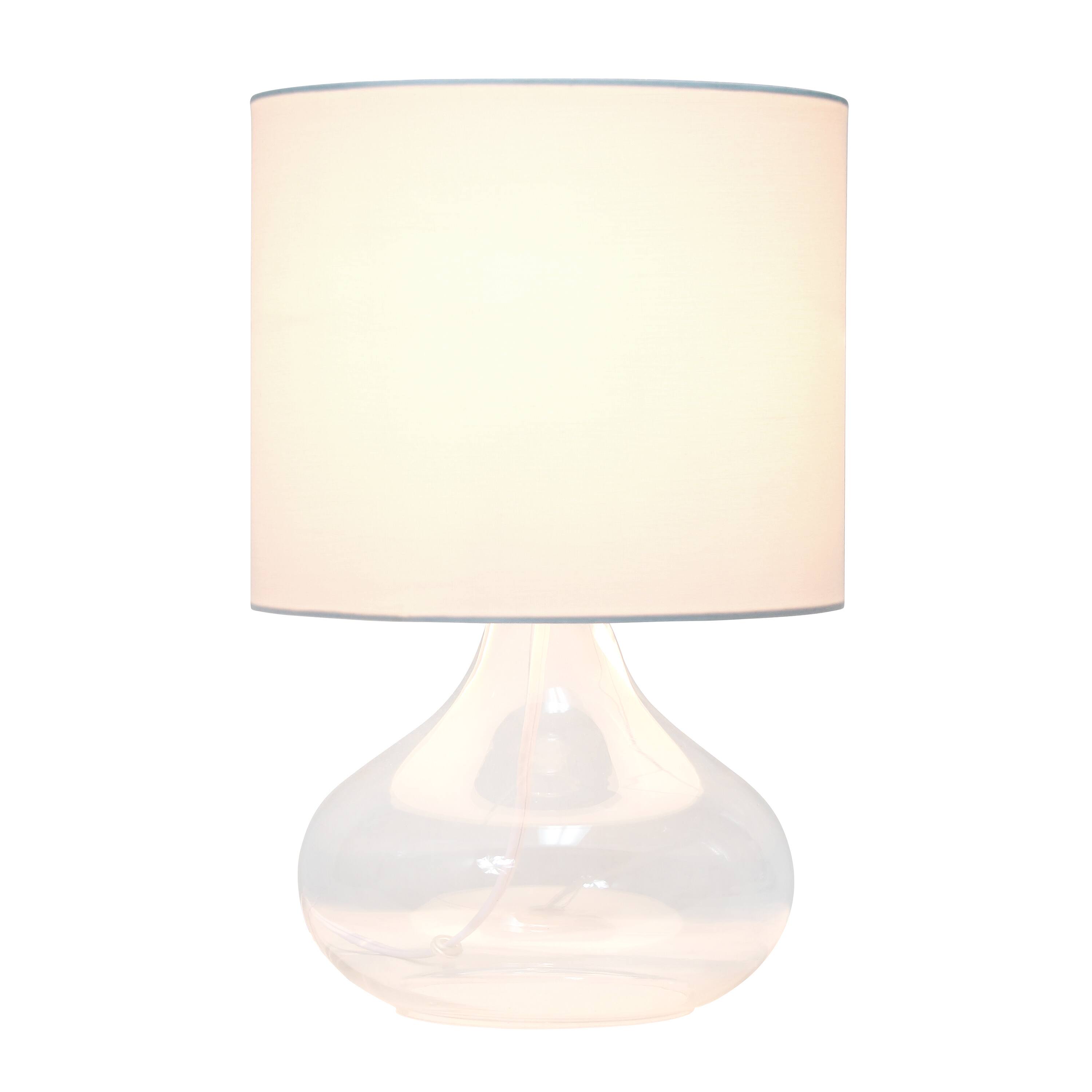 Simple Designs™ 14" Glass Raindrop Table Lamp with White Shade
