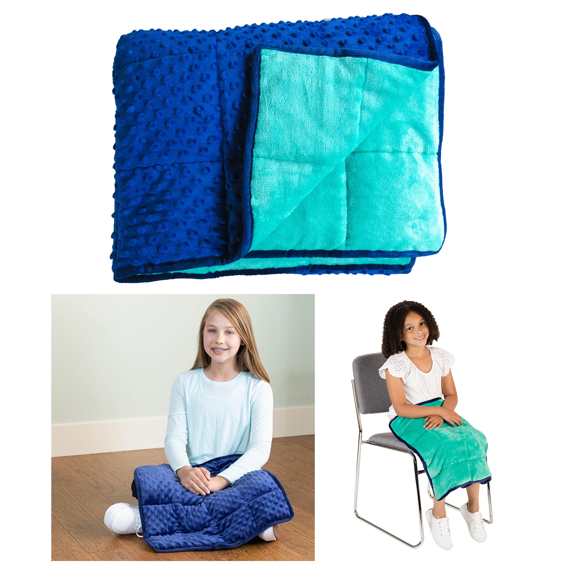 Bouncyband® 56" x 36" Soft Fleece Weighted 7lb. Small Sensory Blanket for Kids
