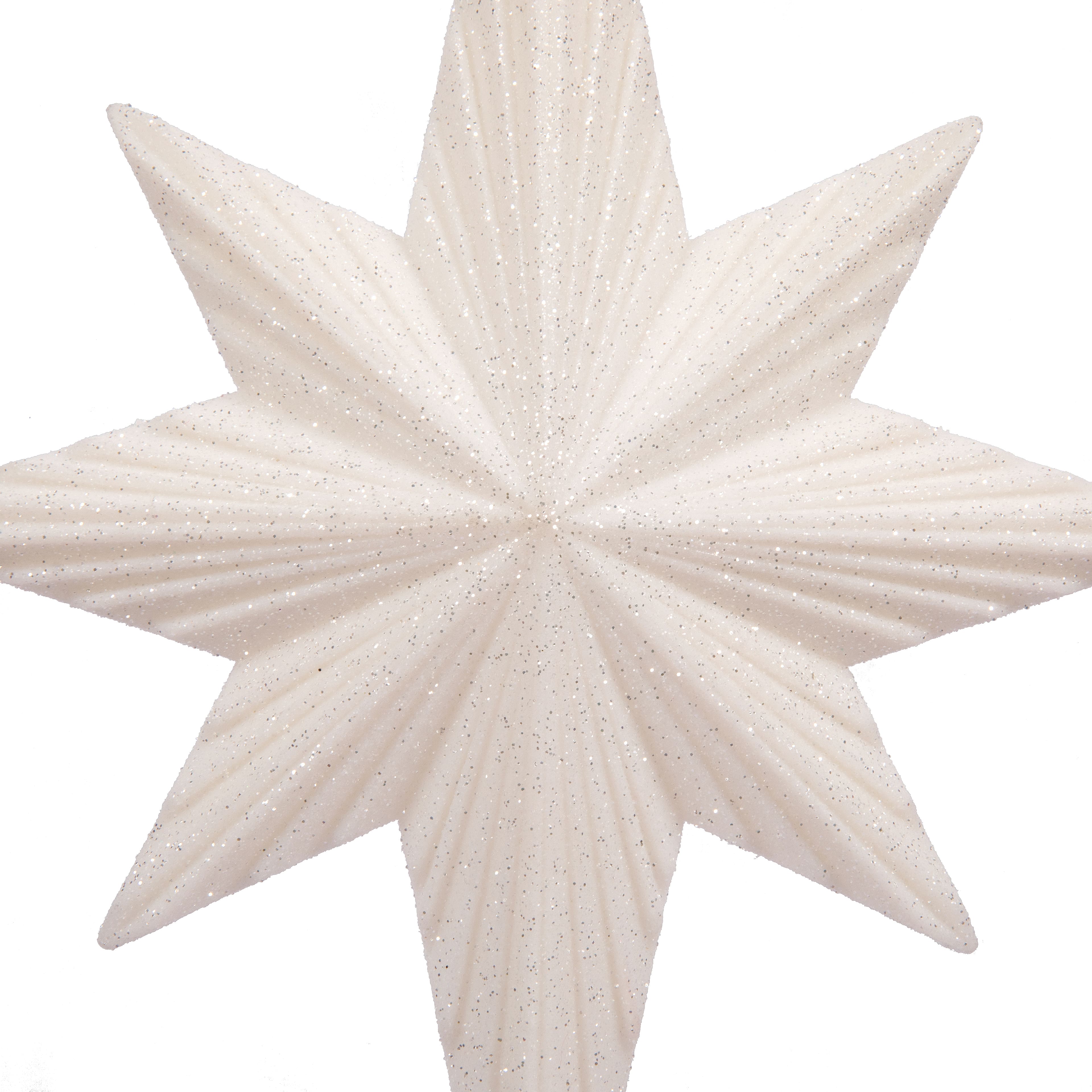 14.5&#x22; White Glitter Star LED Tree Topper by Ashland&#xAE;