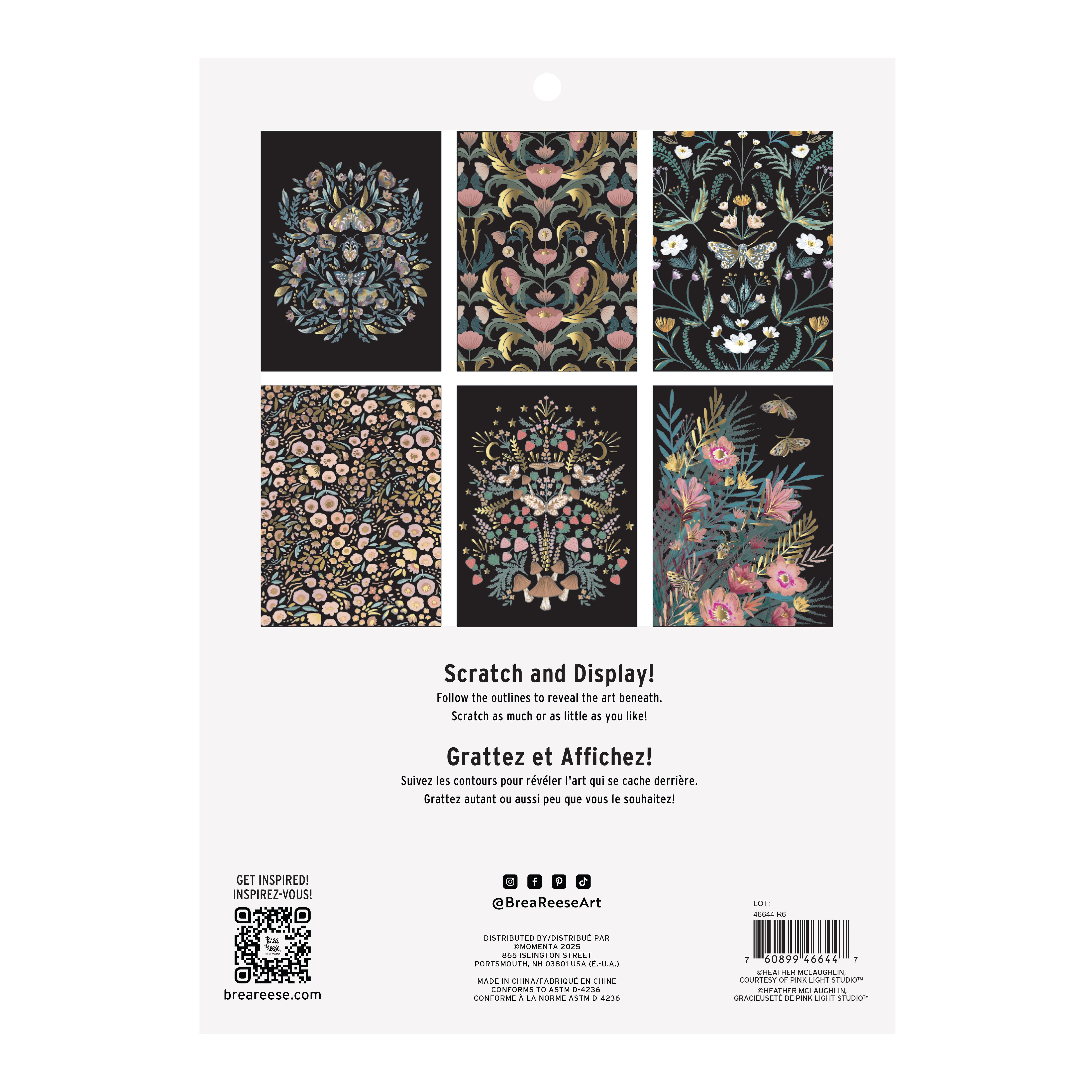 Brea Reese&#x2122; 9&#x22; x 12&#x22; Fall Florals Scratch Art Paper Pad