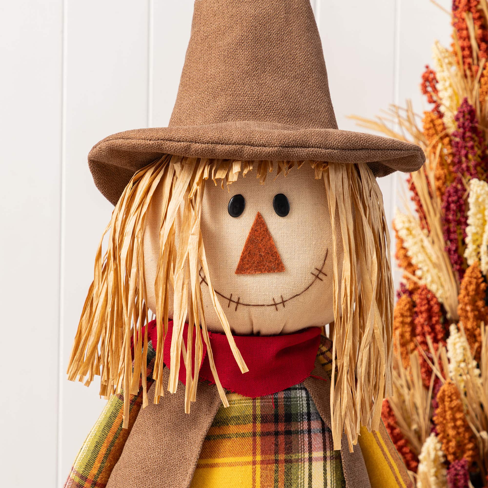 Glitzhome&#xAE; Fall Fabric Scarecrow Porch Decor With Telescoping Legs