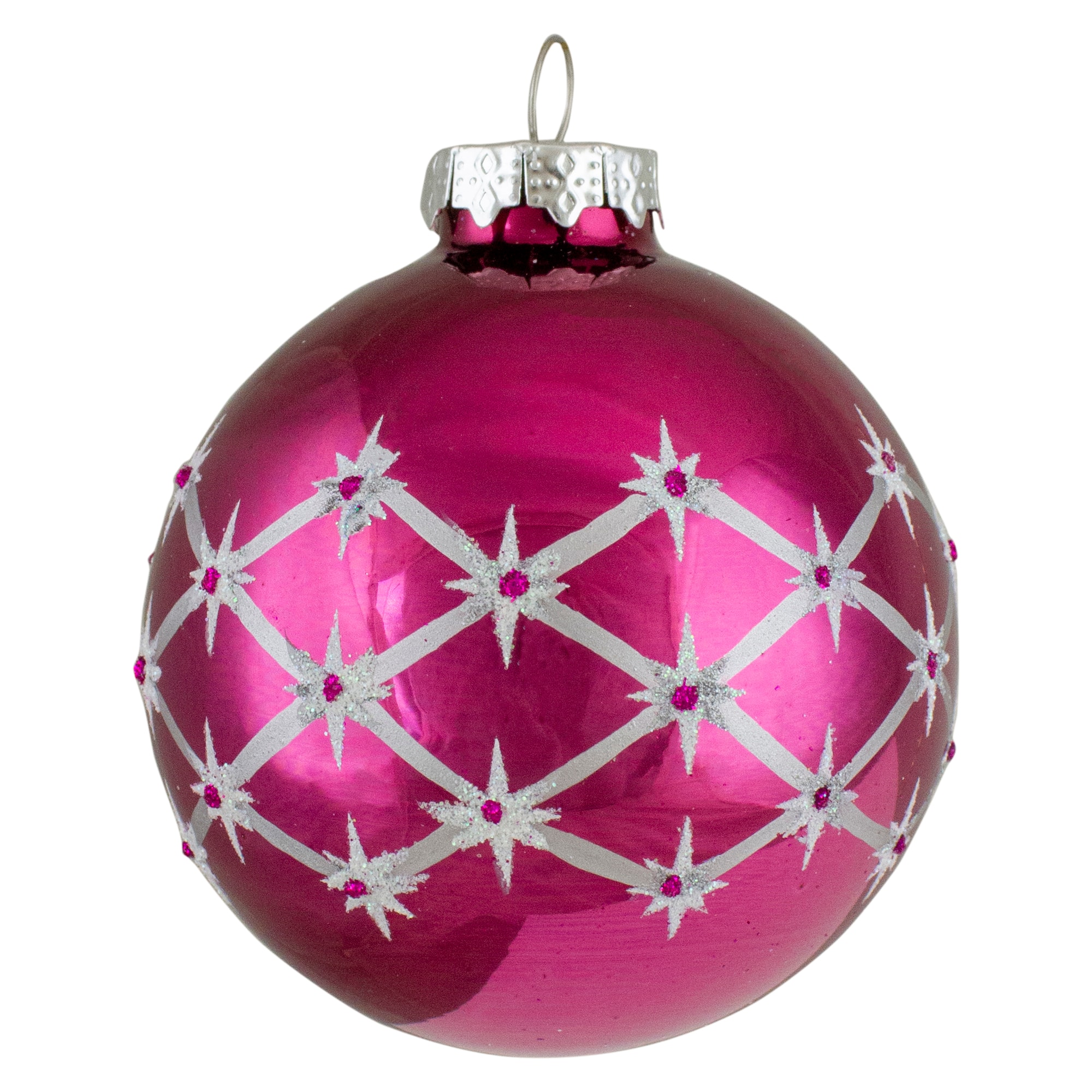 4ct. 3&#x22; Shiny Pink Glass Ball Ornaments