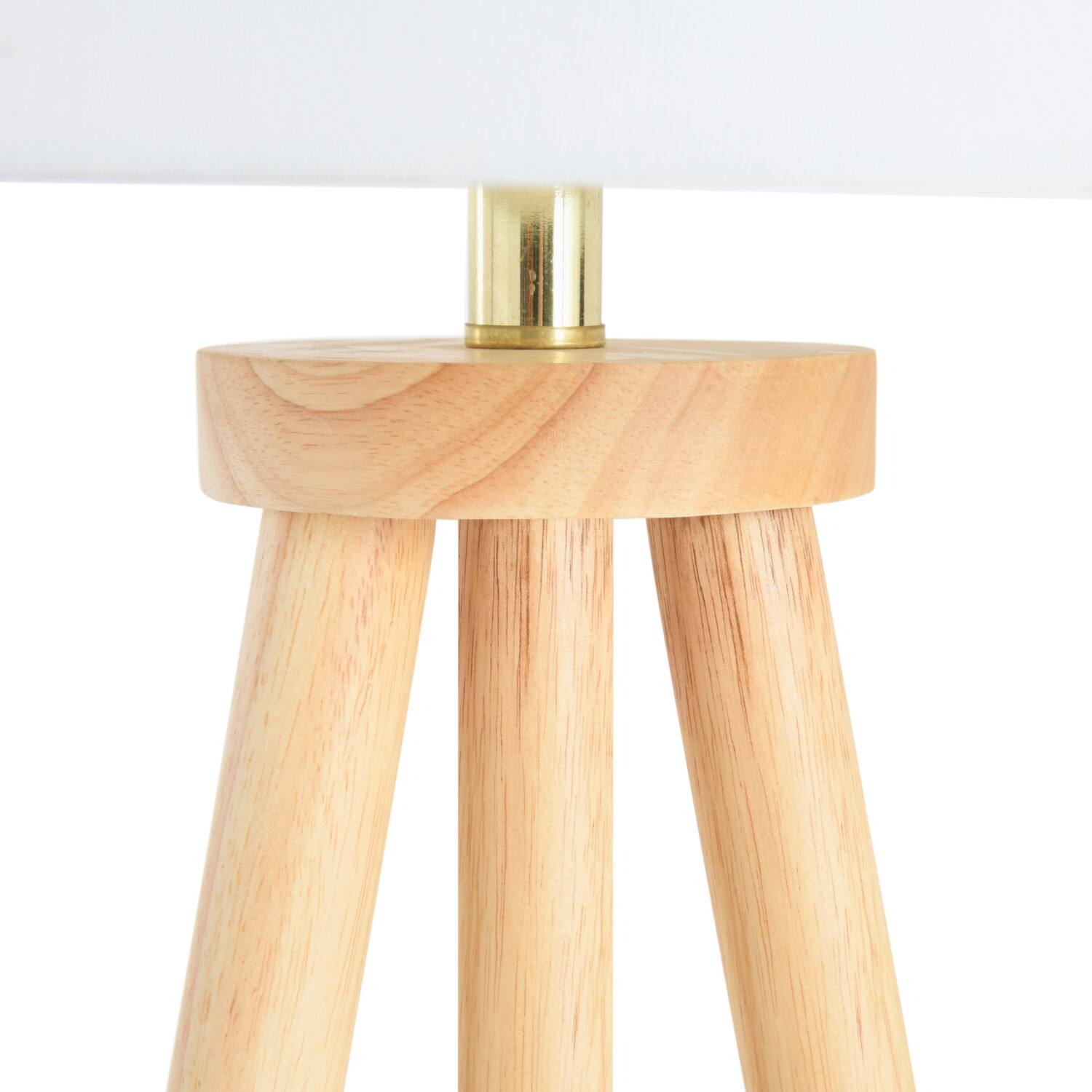 Hello Honey® Mid-Century Modern Tripod Wood Floor Lamp with Linen Shade