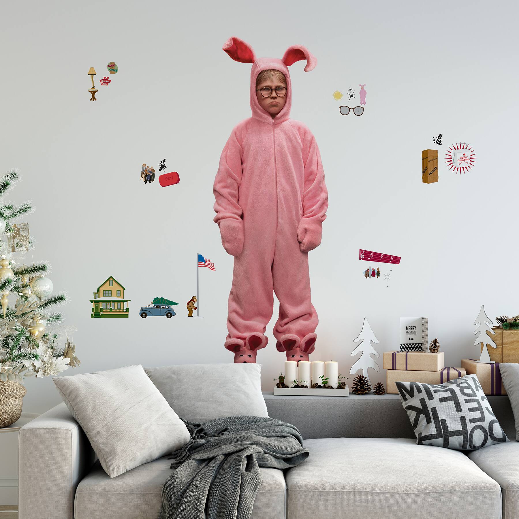 RoomMates A Christmas Story Bunny Suit Ralphie Giant Wall Decal Set