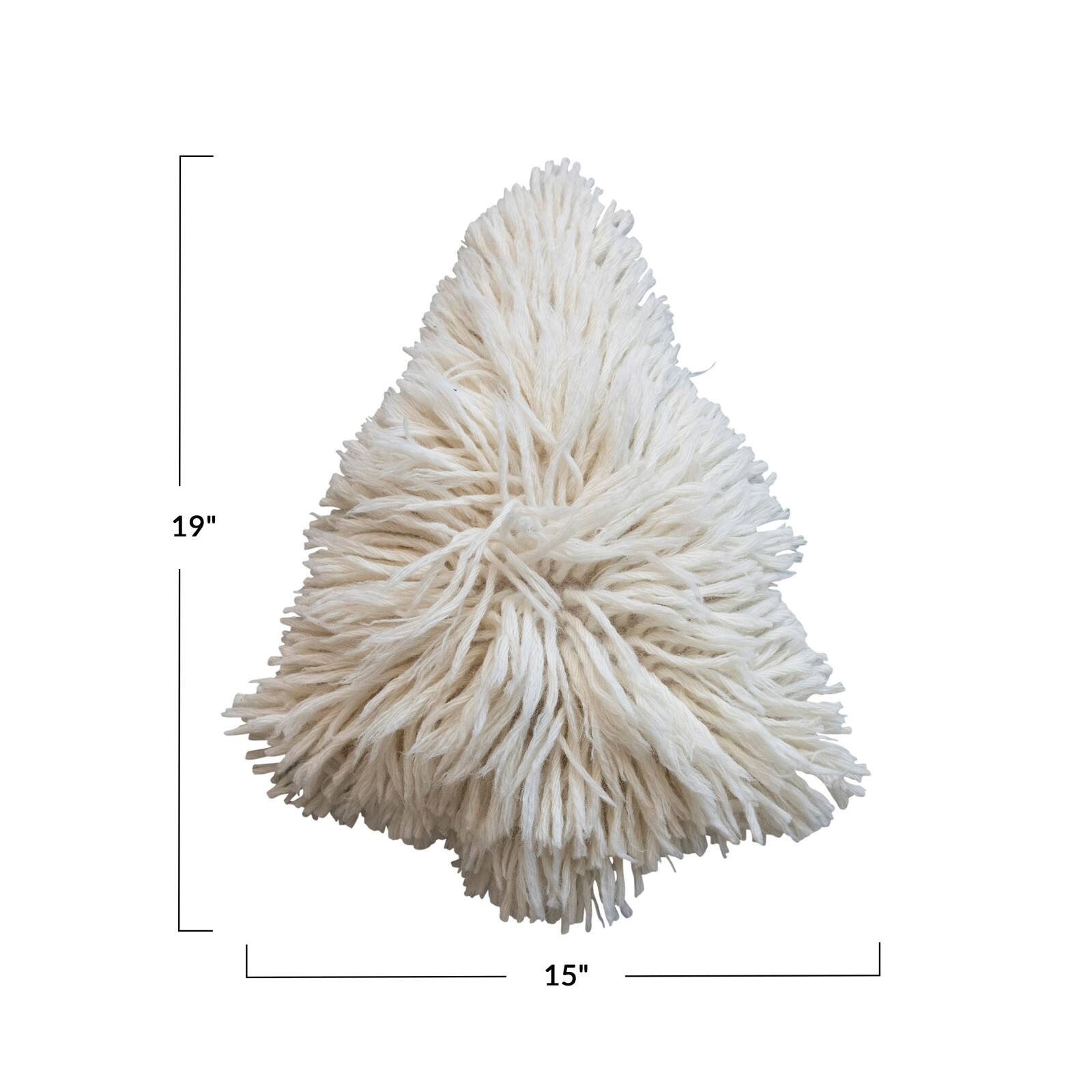 Hello Honey&#xAE; 19&#x22; Cream Shag Tree-Shaped Throw Pillow
