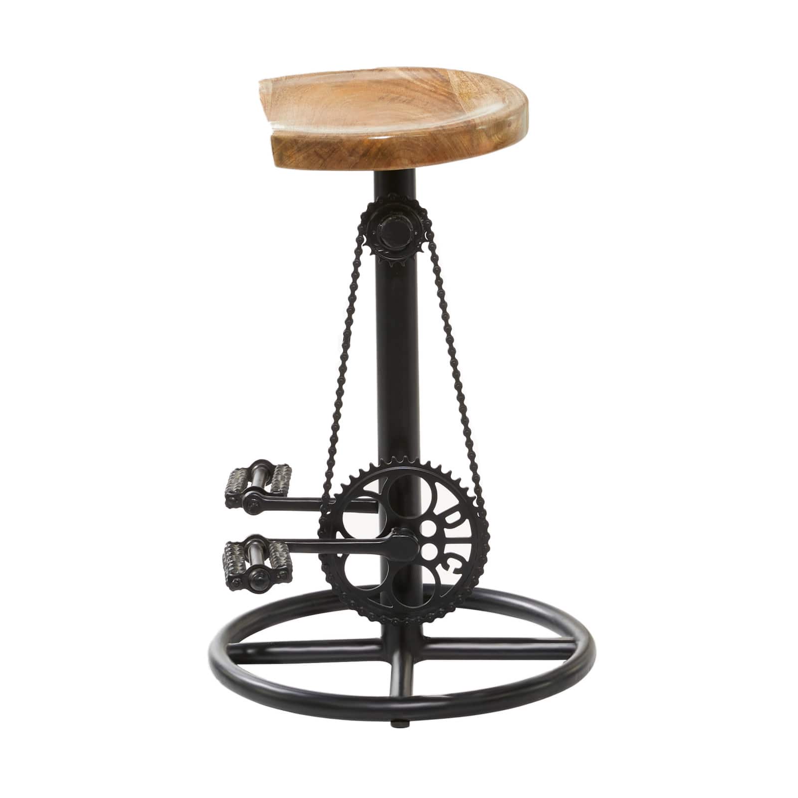 Brown Mango Wood Industrial Counter Stool 25&#x22; x 17&#x22; x 17&#x22;