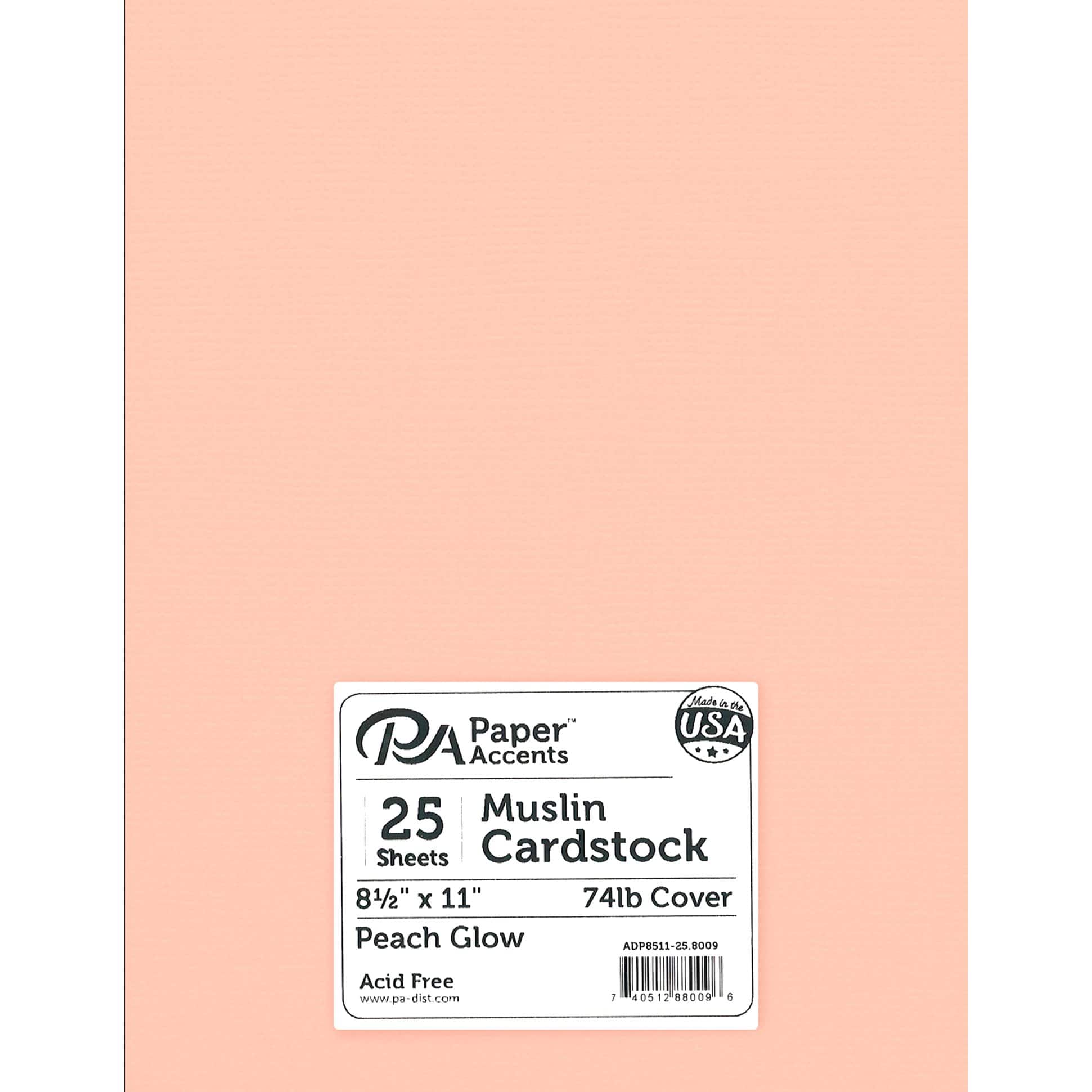 PA Paper&#x2122; Accents Muslin 8.5&#x22; x 11&#x22; 74lb. Cardstock, 25 Sheets