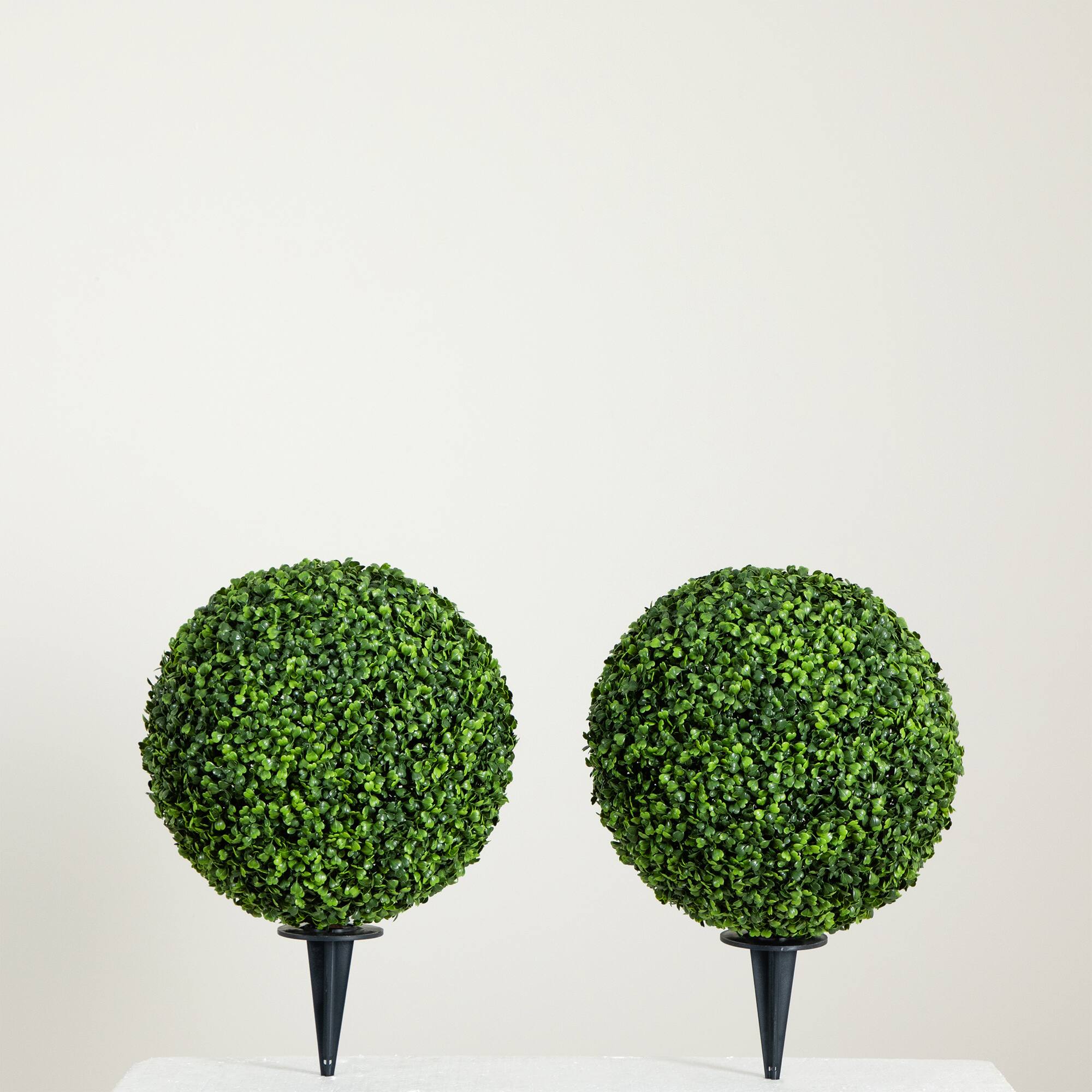 14" UV-Resistant Boxwood Ball Topiaries with Integrated Ground Stakes, 2ct.