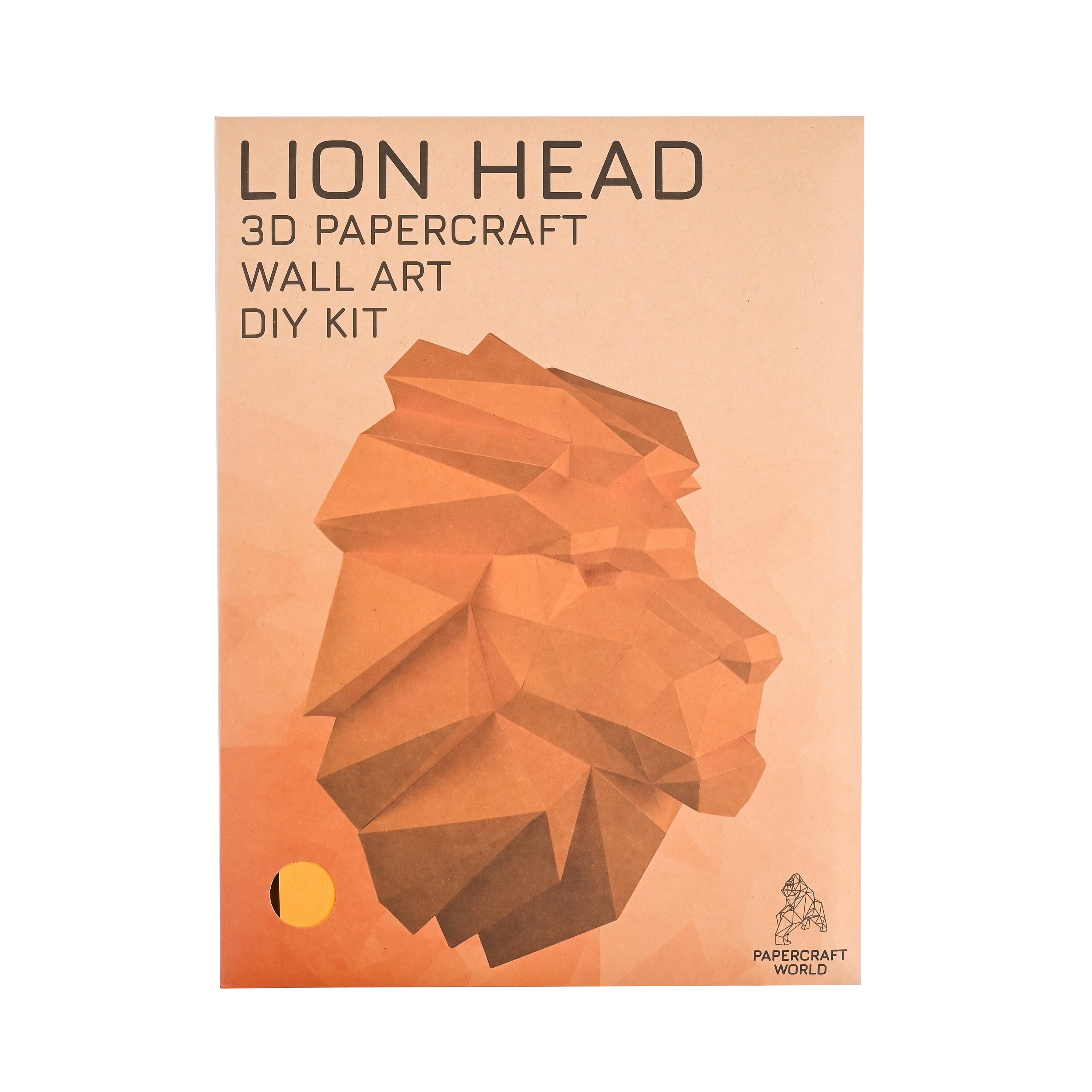 PaperCraft World 3D PaperCraft Lion Head Wall Art DIY Kit Michaels