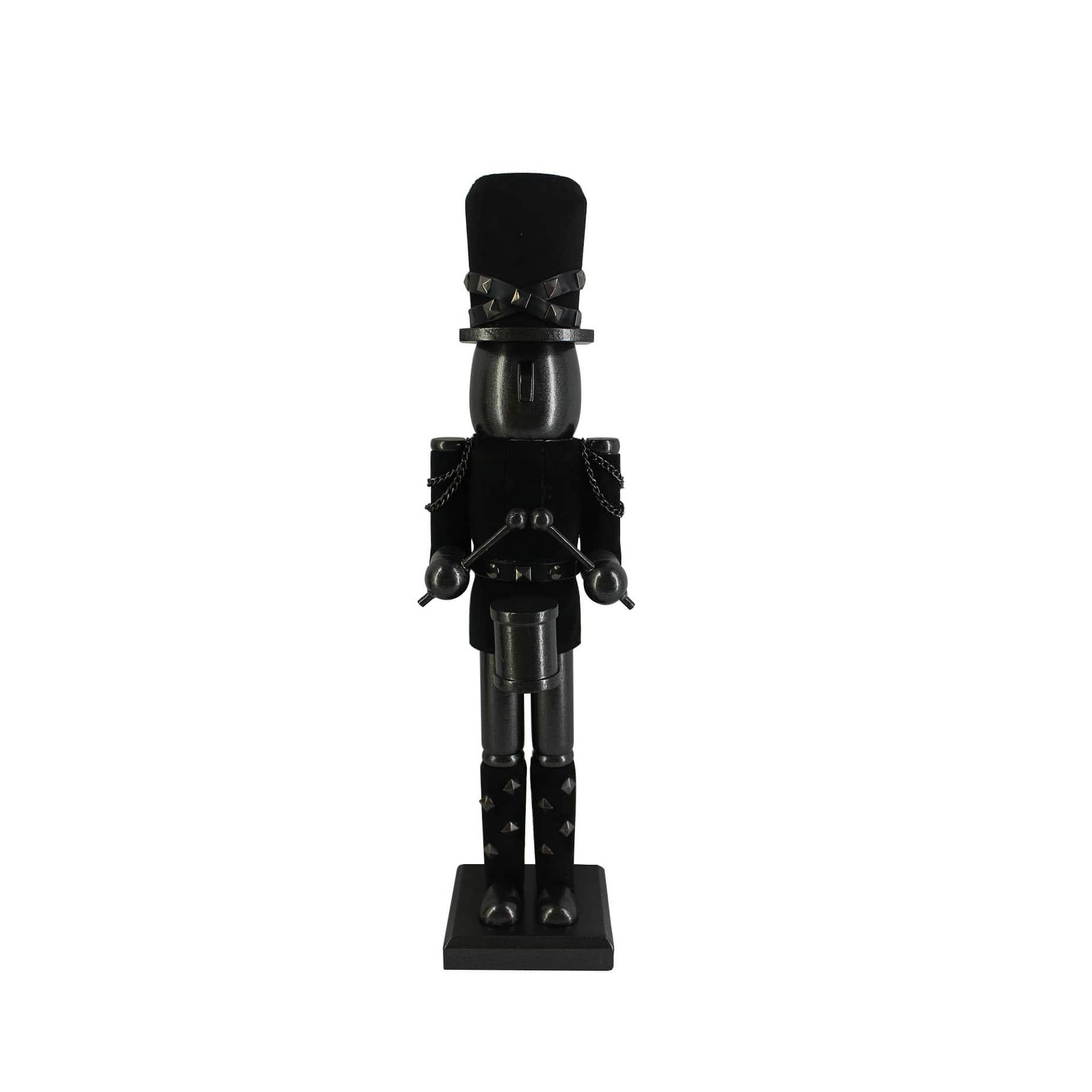 16&#x22; Black Wood Nutcracker with Drum by Ashland&#xAE;
