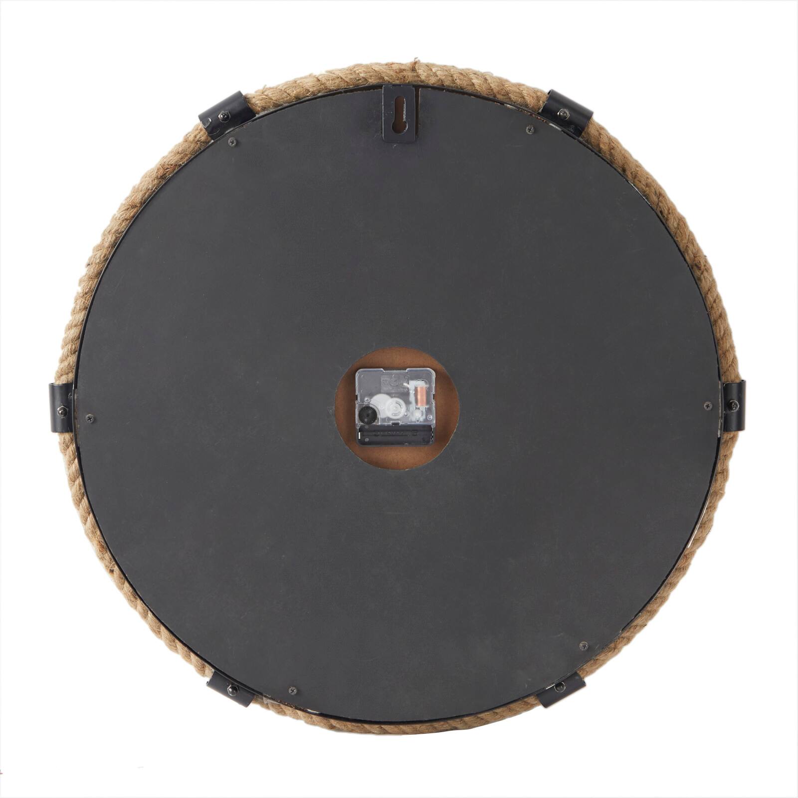 20" Brown Stainless Steel Compass Wall Clock with Rope Accents