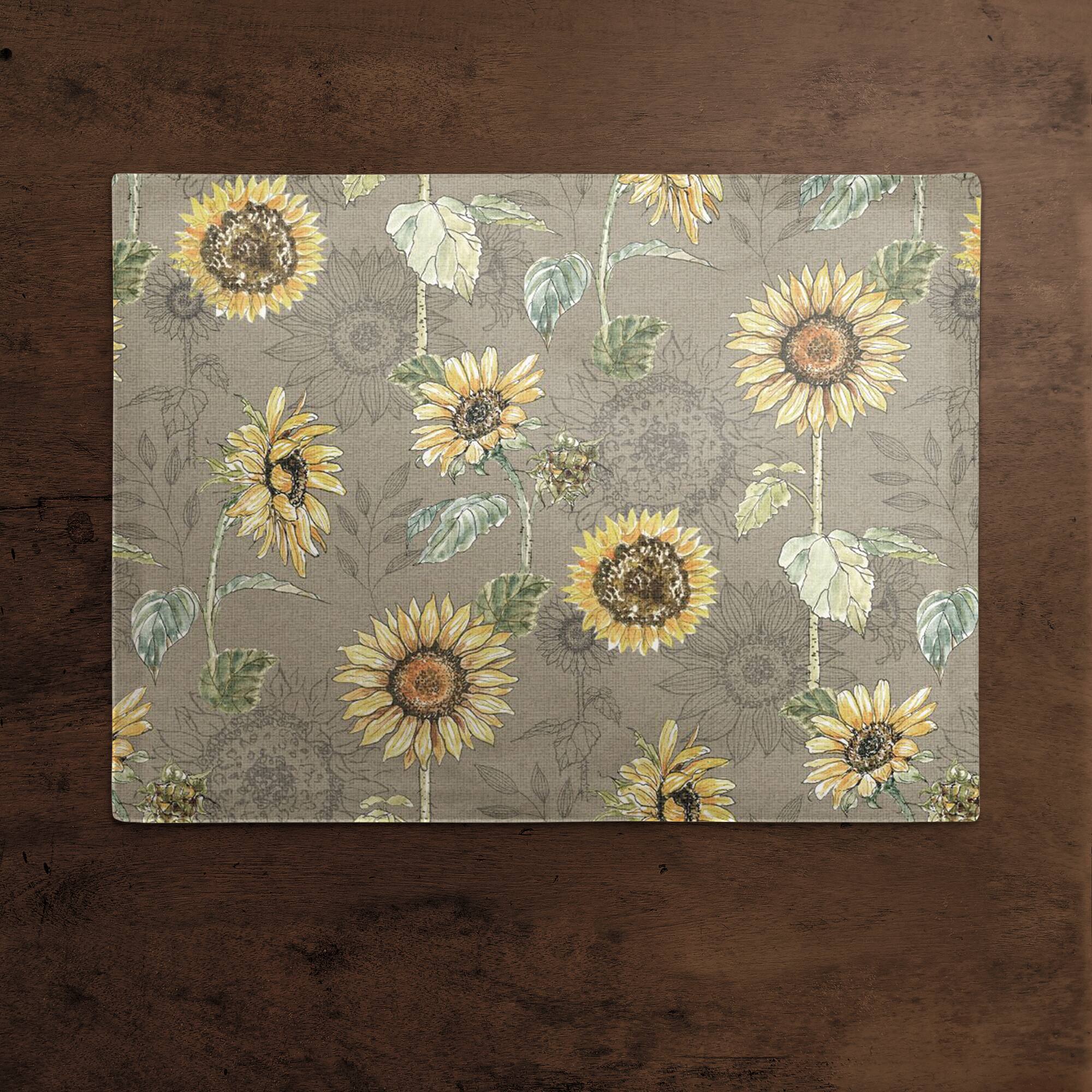 Sunflower Pattern Cotton Twill Placemat