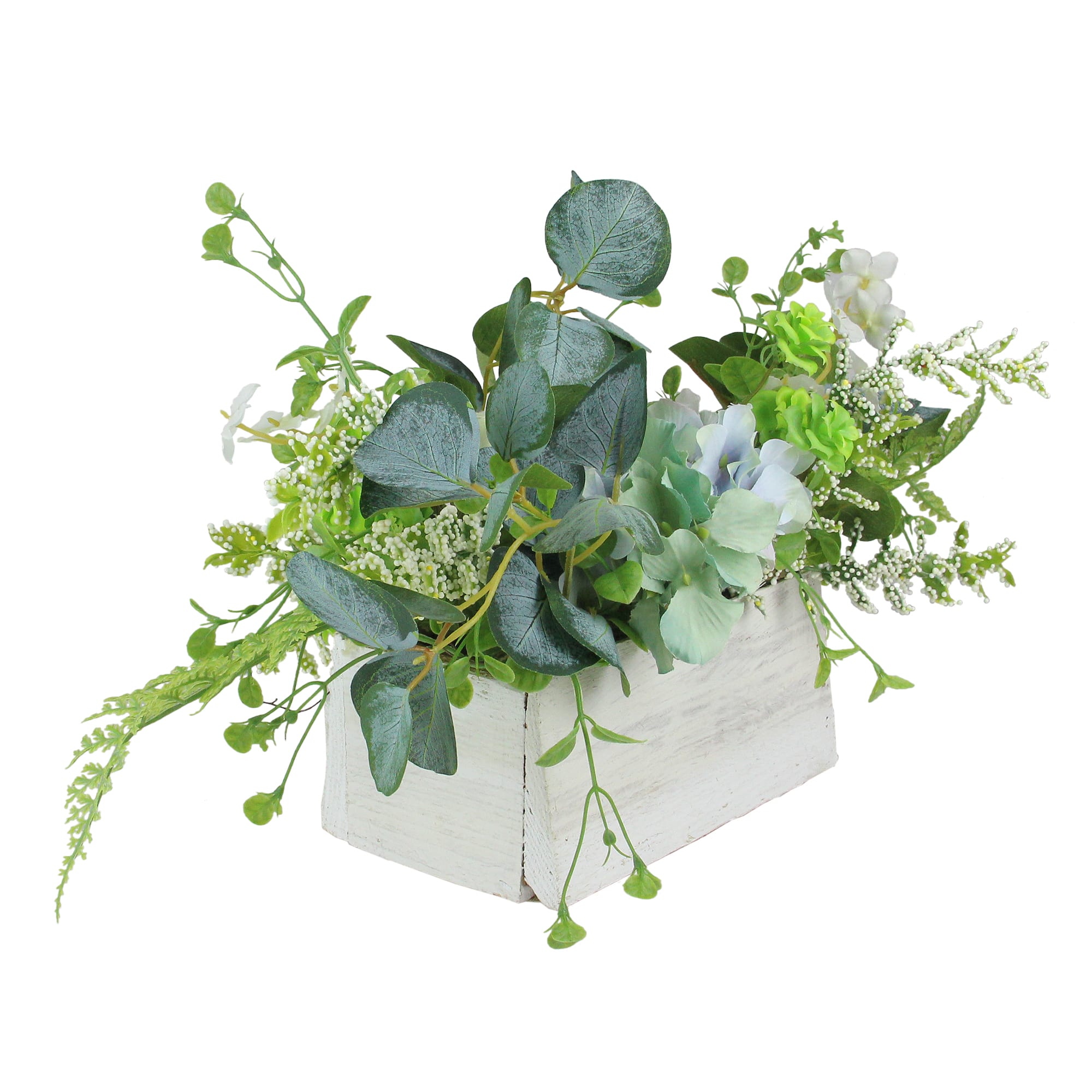 26&#x22; Succulent &#x26; Foliage Arrangement in Wooden Planter