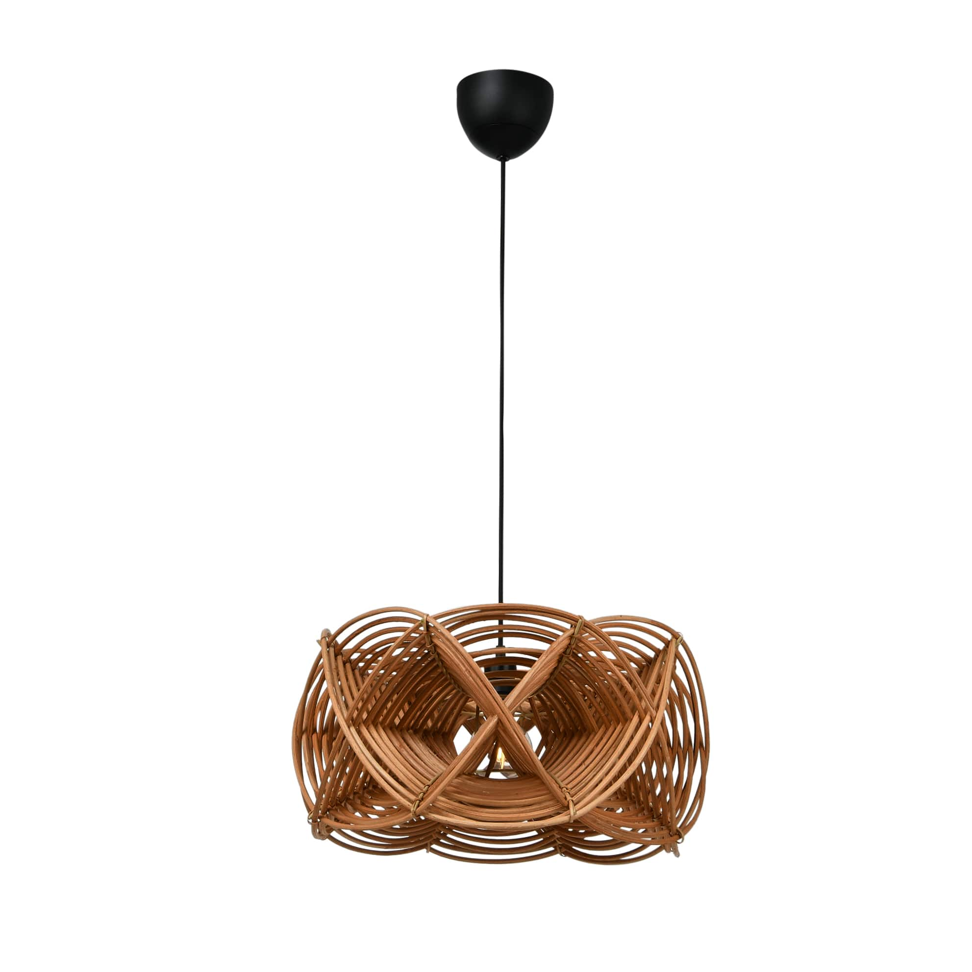 21&#x22; Natural Modern Woven Rattan Ceiling Light