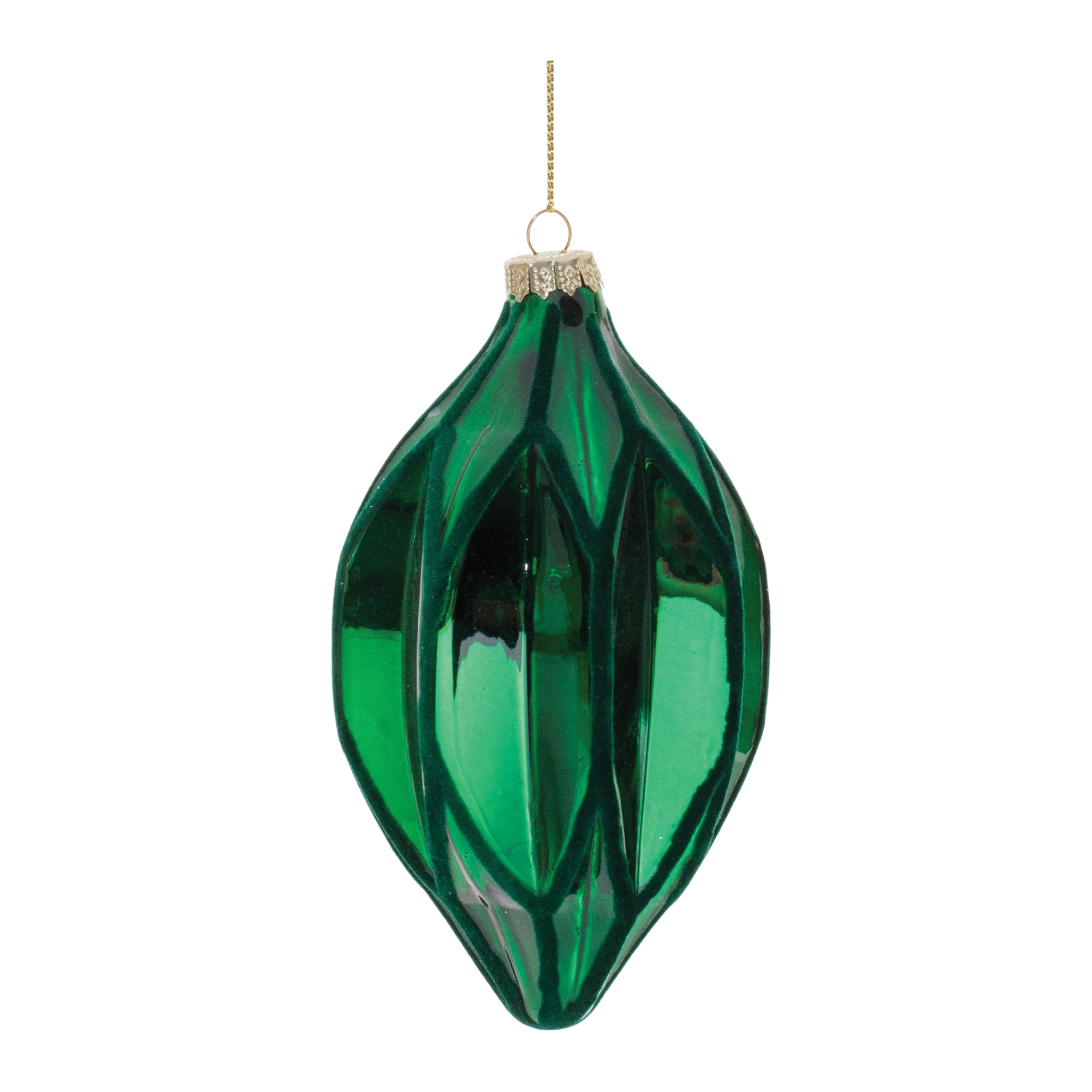 6 Pack Green Textured Harlequin Glass Ornaments