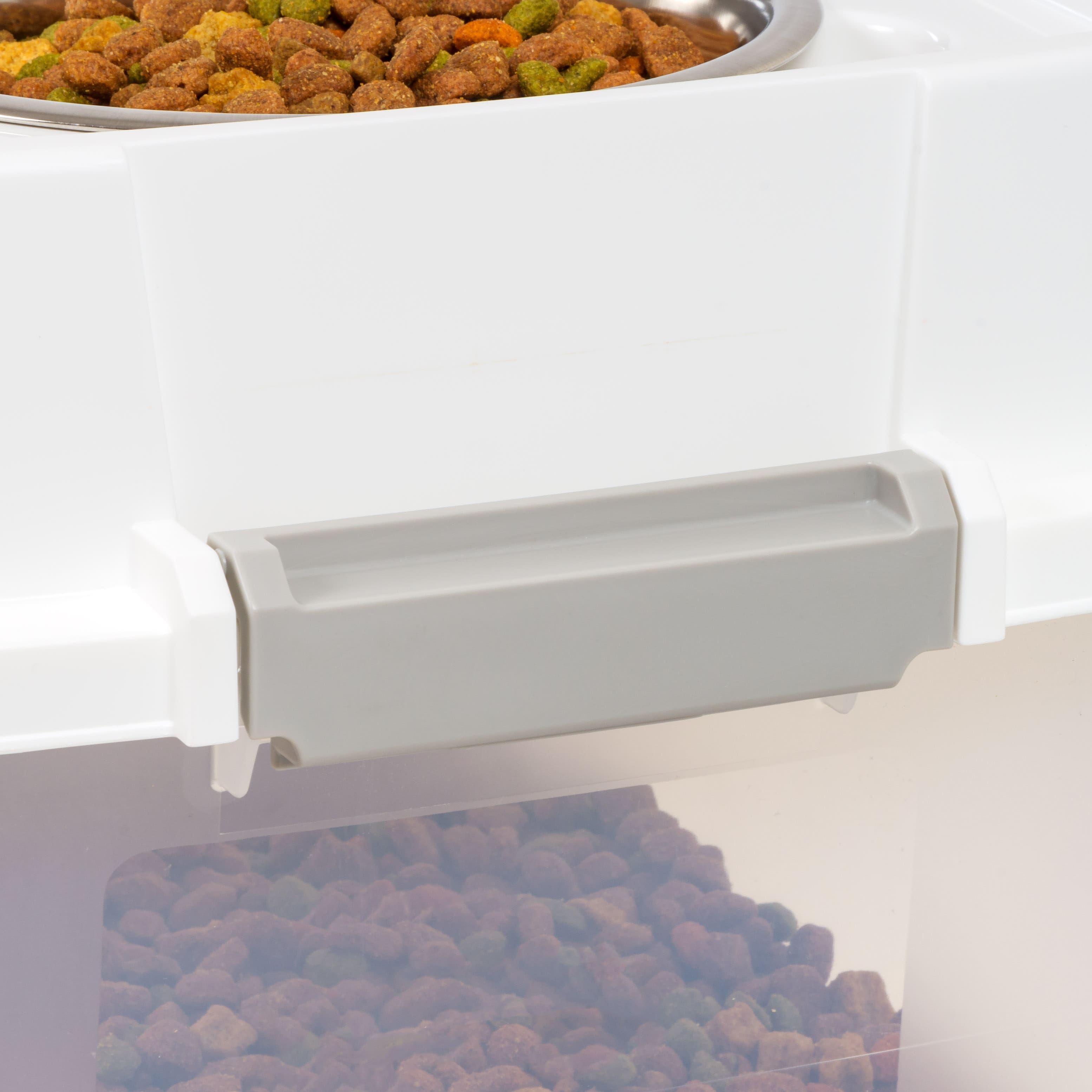 IRIS 45qt. Clear/White/Gray Airtight Elevated Feeder Storage Container