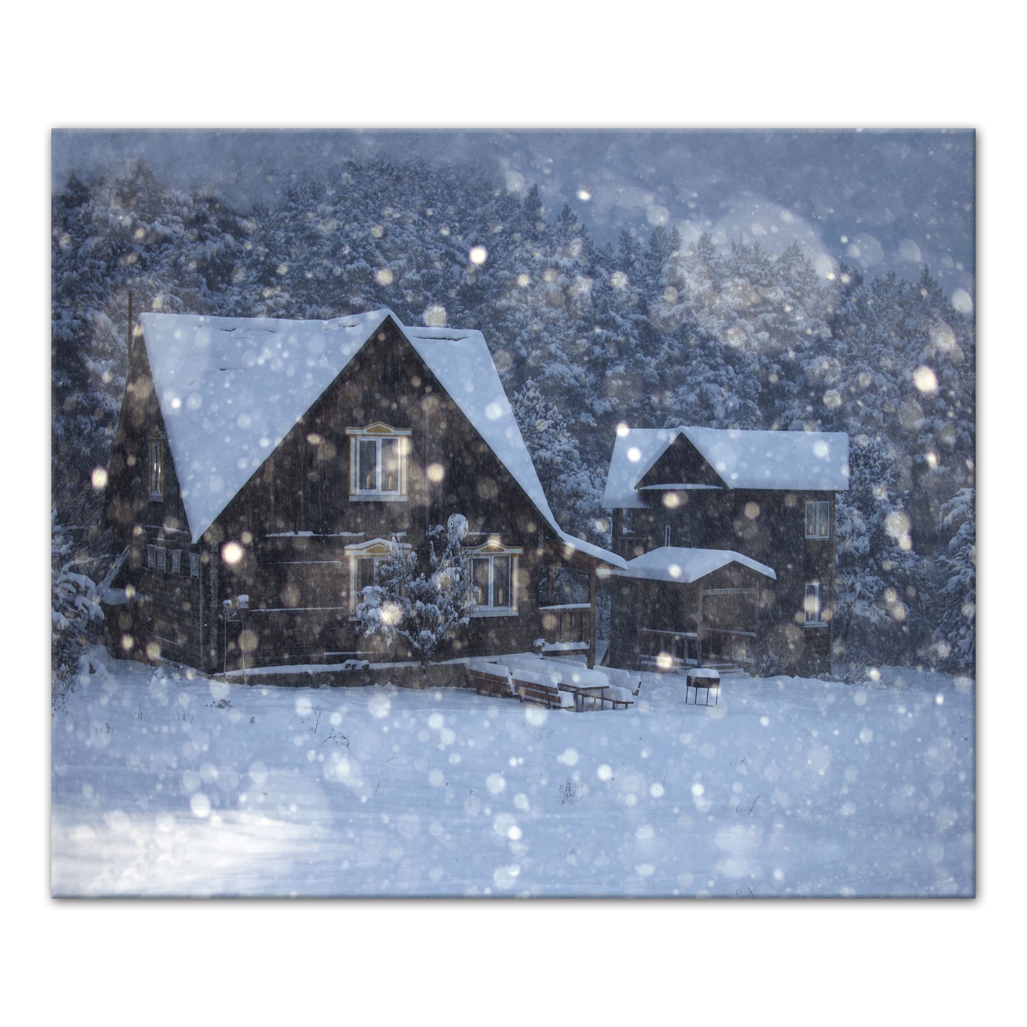 Christmas Cottage Canvas Wall Art