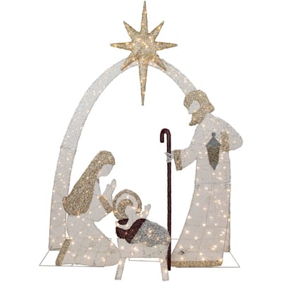 7ft. LED Lighted Holy Family Nativity Scene Outdoor Christmas ...