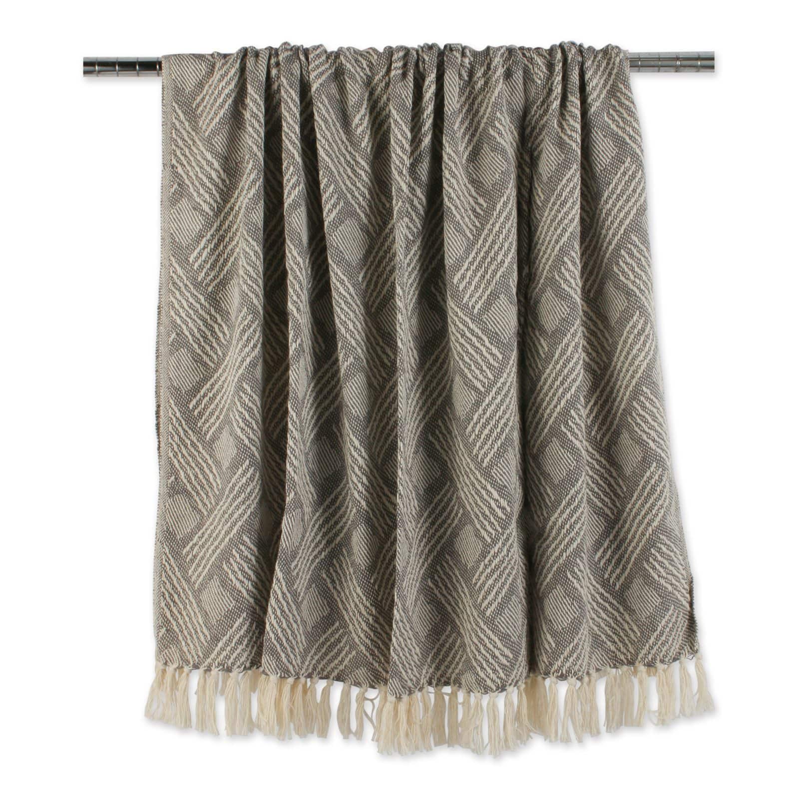 DII&#xAE; Gray Basket Weave Woven Throw