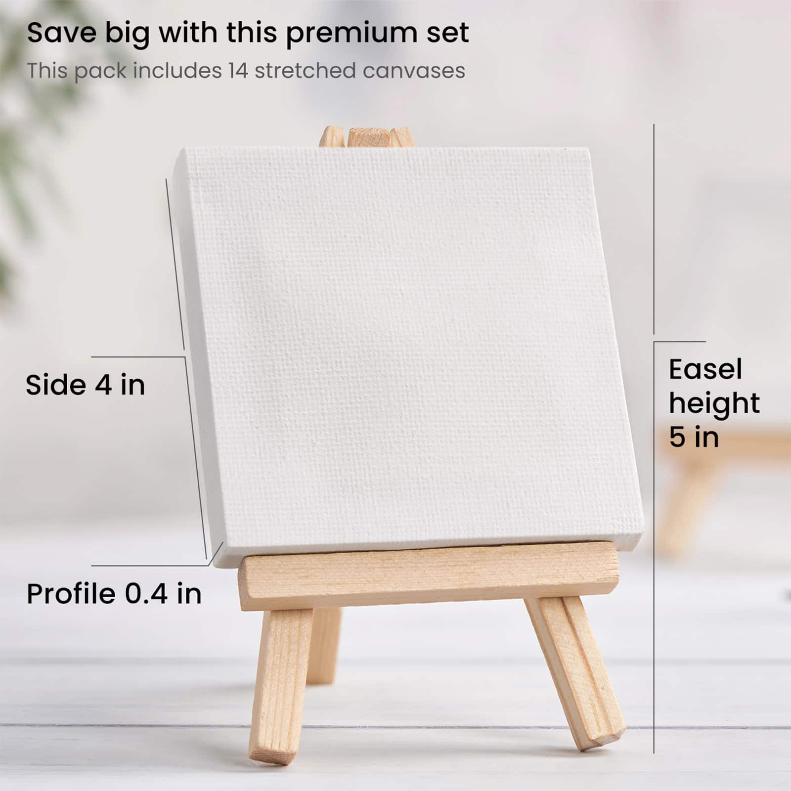 Arteza&#xAE; 4&#x22; x 4&#x22; Mini Canvases with Easels, 14ct.